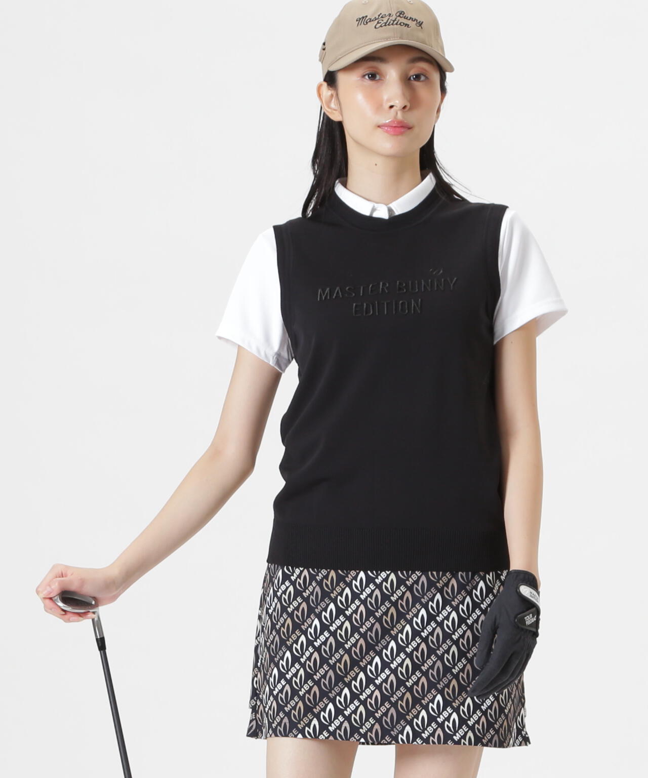 クルーネックニットベスト (WOMENS)