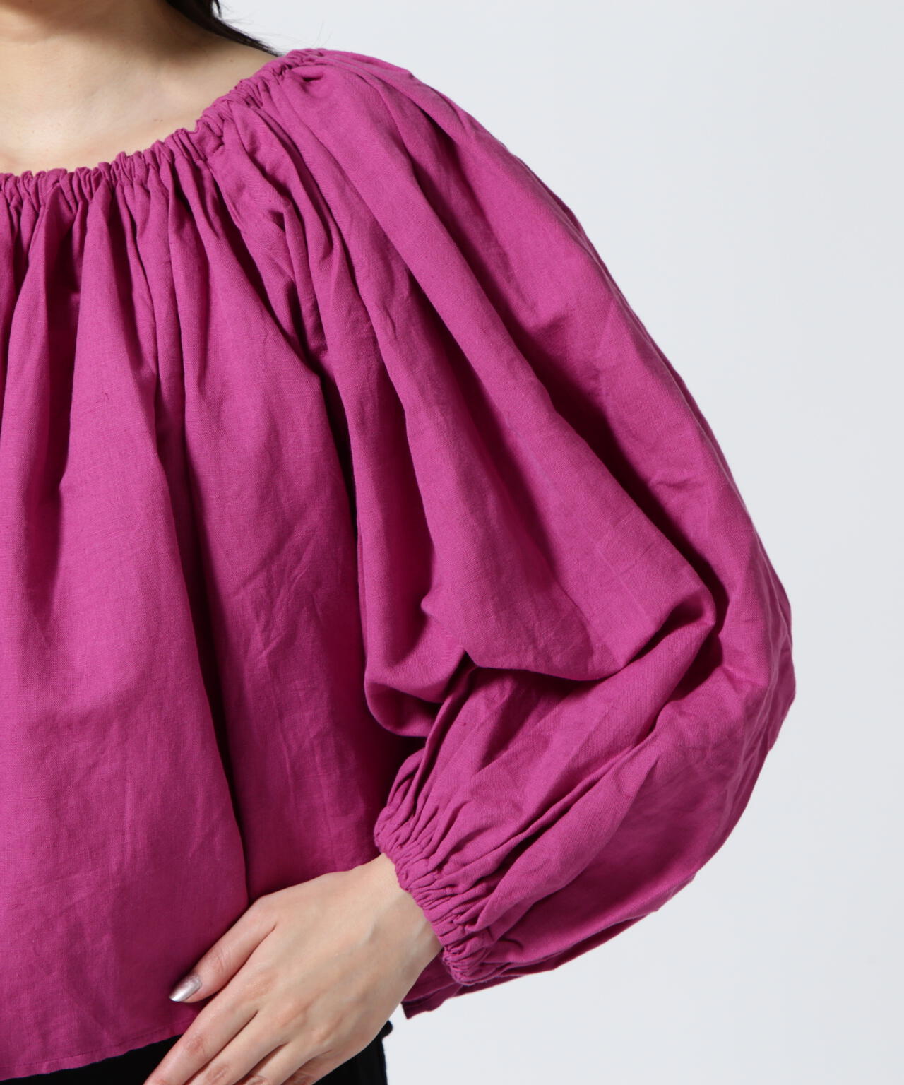 INDIA IS BEAUTIFUL  COTTON LINEN BLOUSEコットンリネンブラウス