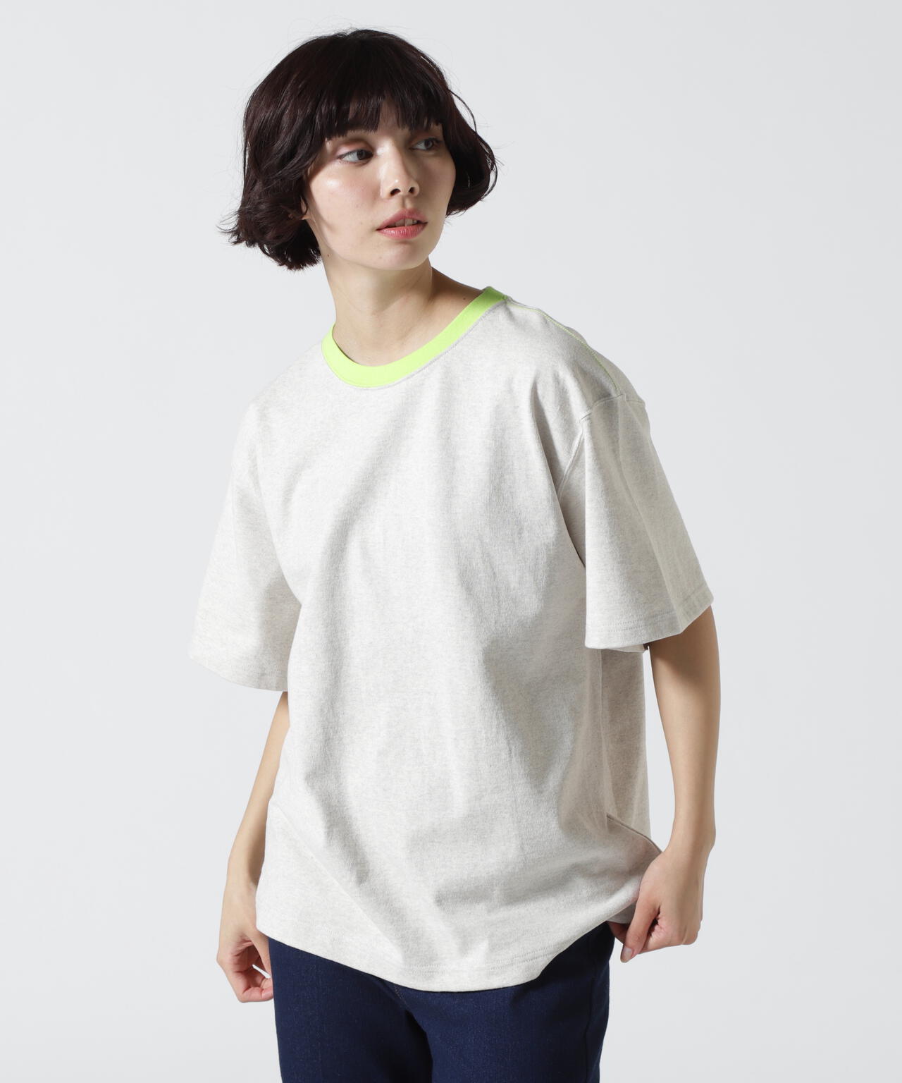 SOGLIA/ソリア OPEN END SOLID TEE リンガーティー