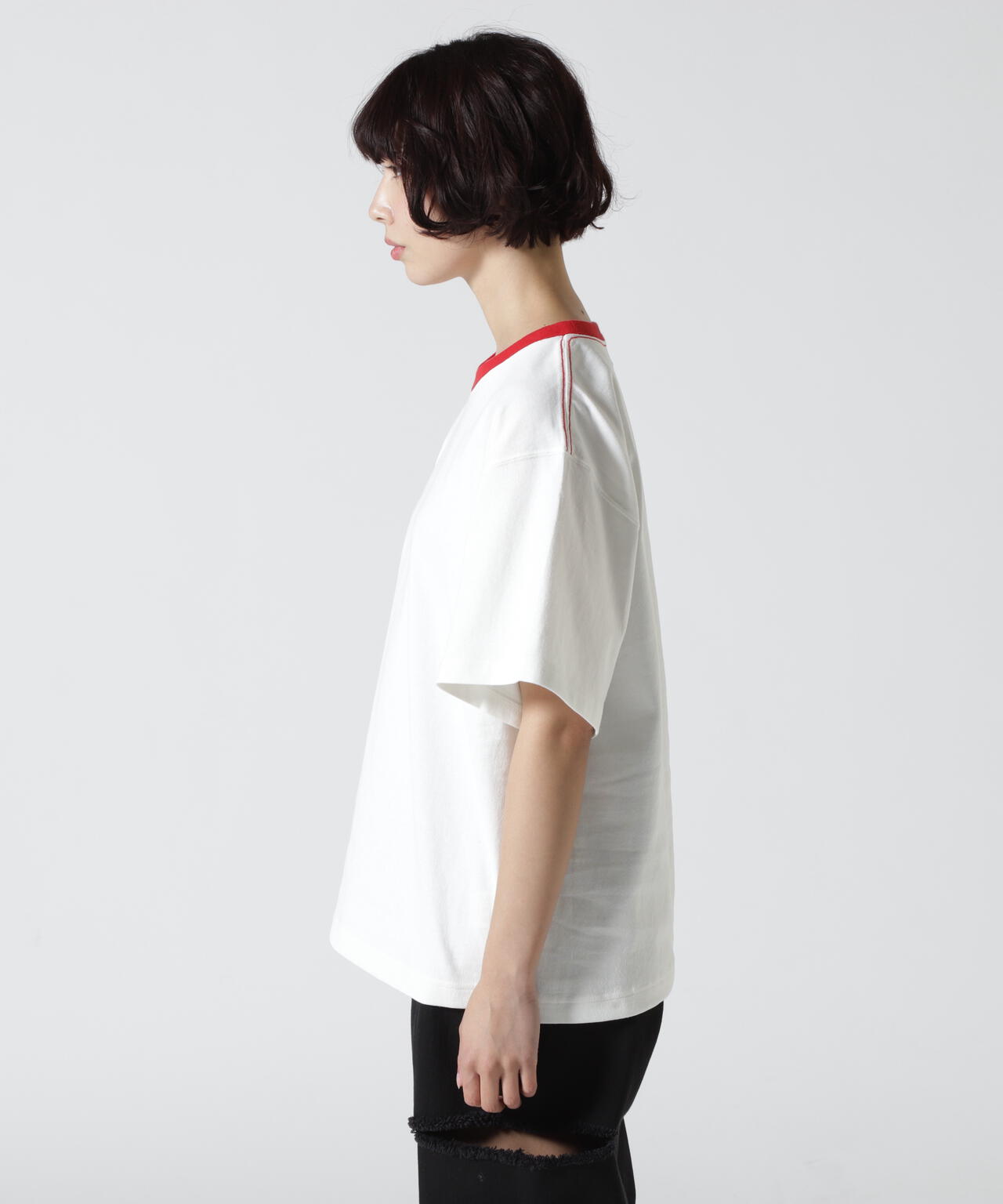 SOGLIA/ソリア OPEN END SOLID TEE リンガーティー