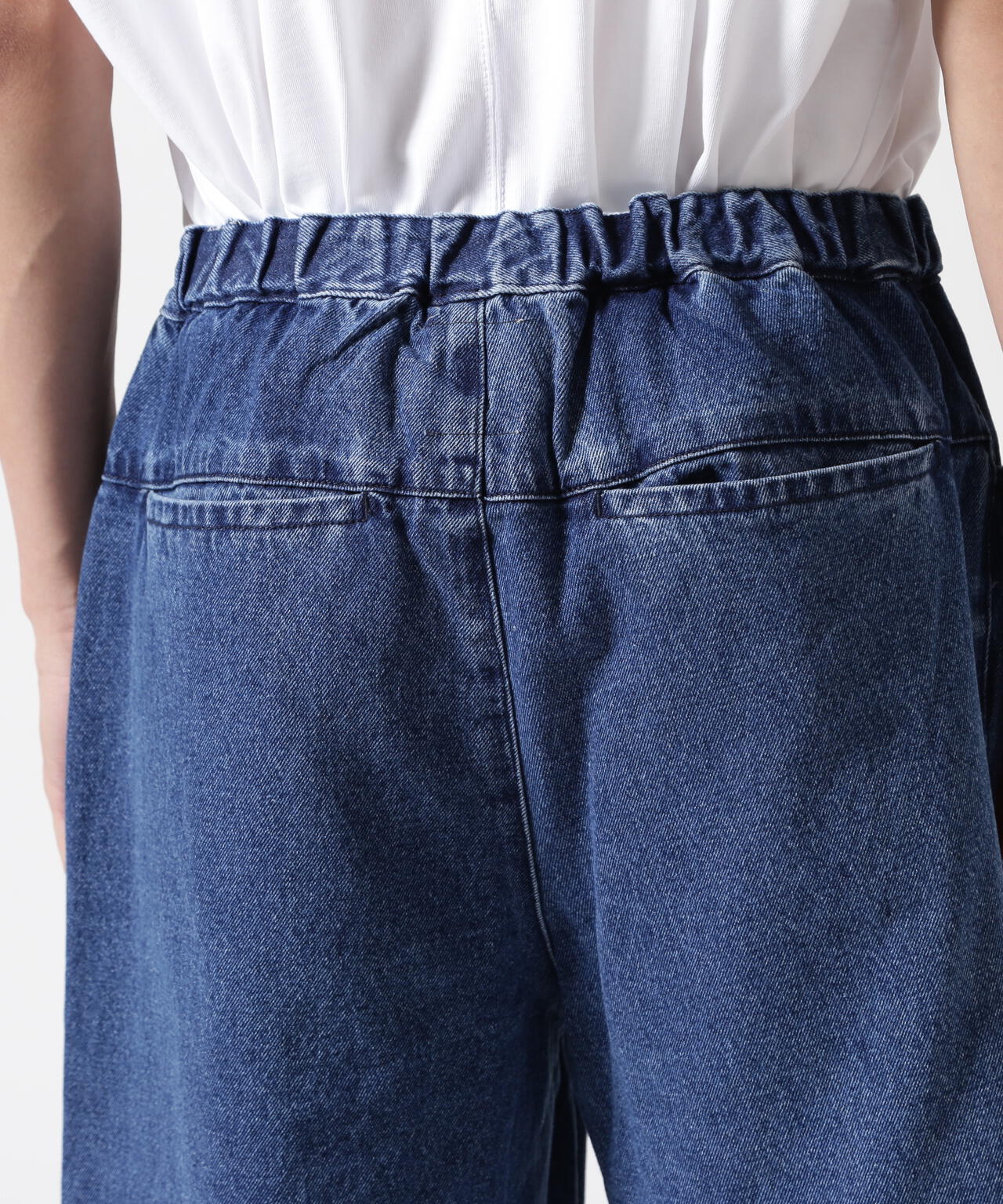 B omnivore/ビーオムニボー　DENIM WIDE SHORTS デニムワイドショーツ