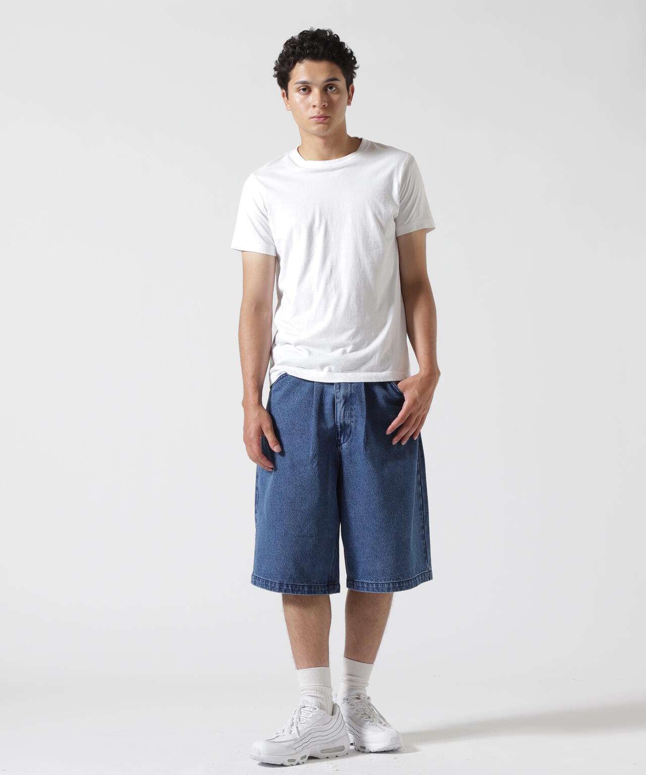 B omnivore/ビーオムニボー　DENIM BELT SHORTS デニムベルトショーツ