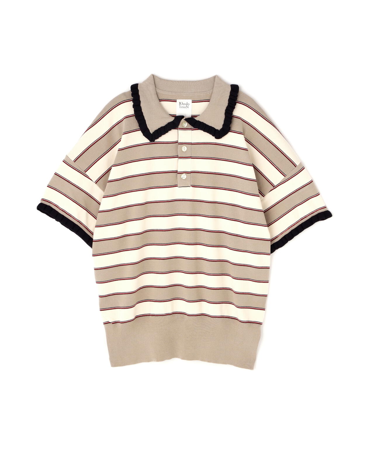 RHODOLIRION/ロドリリオン　Frill Polo Sweater フリルポロセーター
