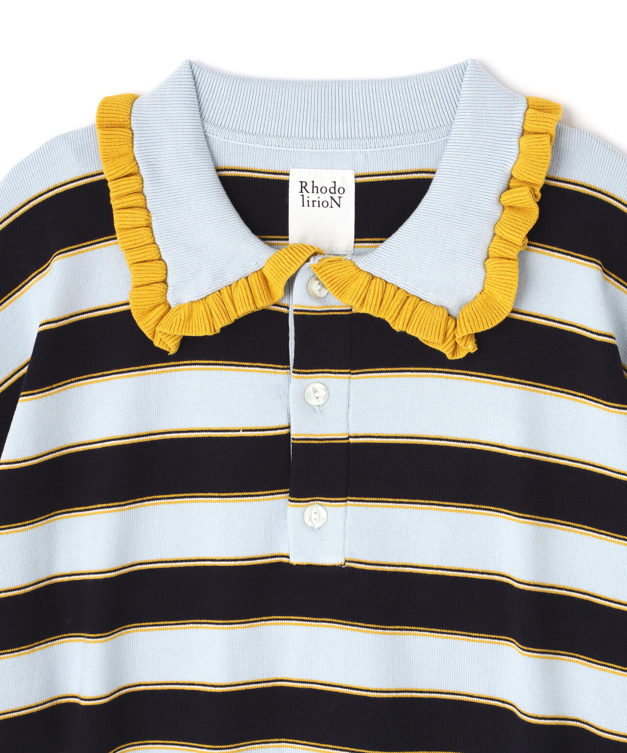 RHODOLIRION/ロドリリオン　Frill Polo Sweater フリルポロセーター