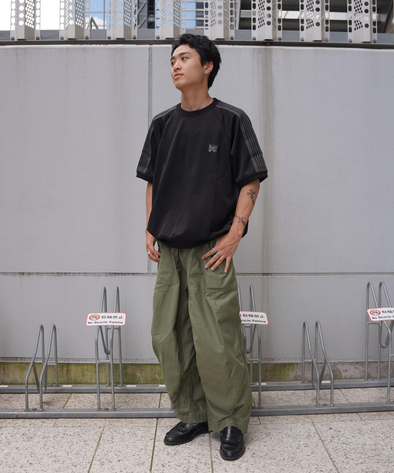 Needles/ニードルズ  別注Track S/S Crew Neck Shirt-Poly Smooth