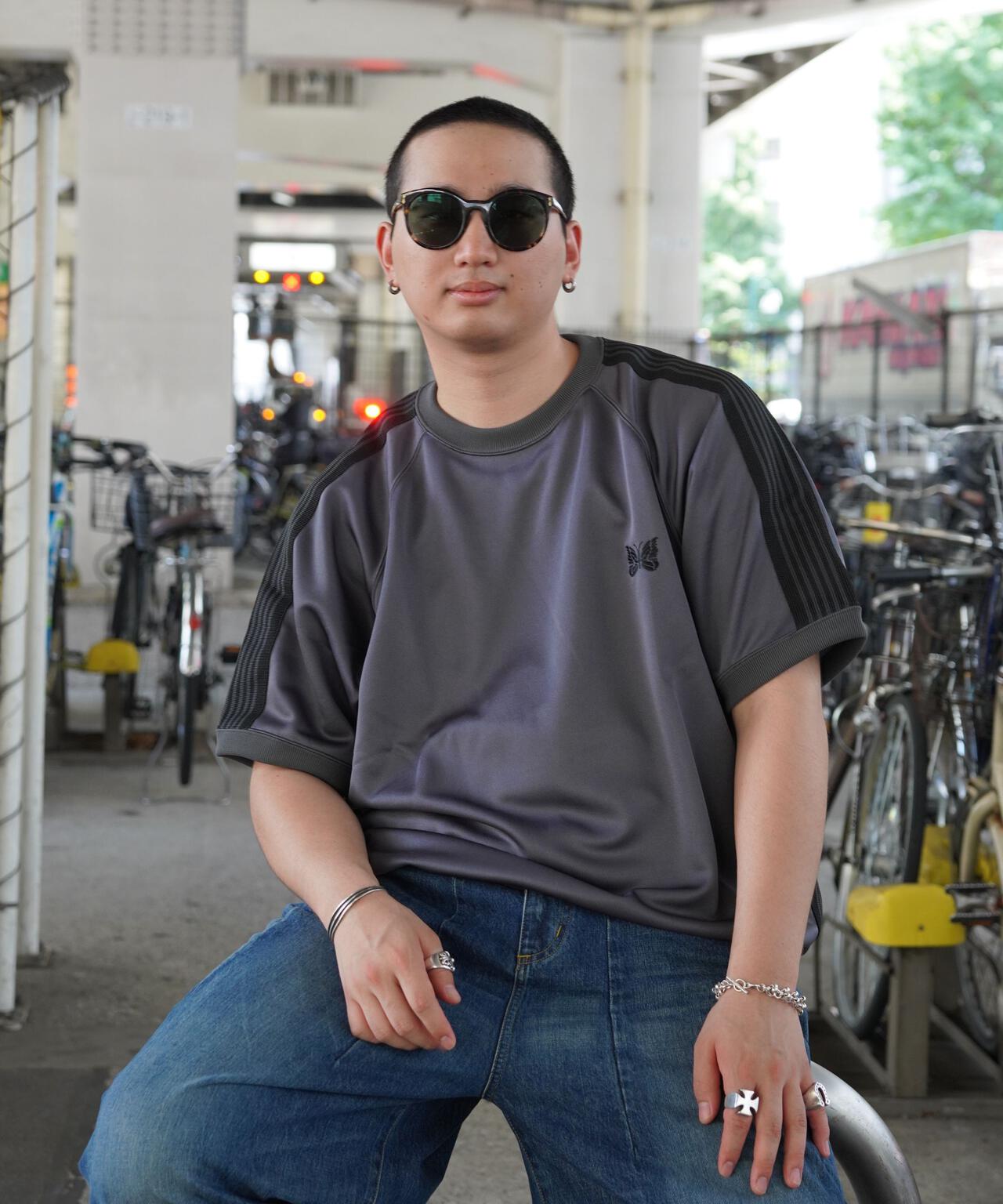 Needles/ニードルズ  別注Track S/S Crew Neck Shirt-Poly Smooth