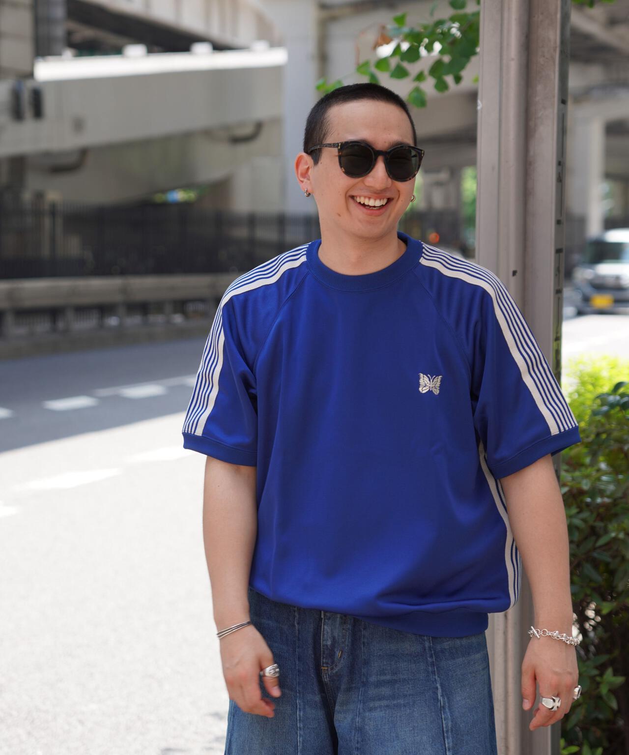 Needles/ニードルズ  別注Track S/S Crew Neck Shirt-Poly Smooth