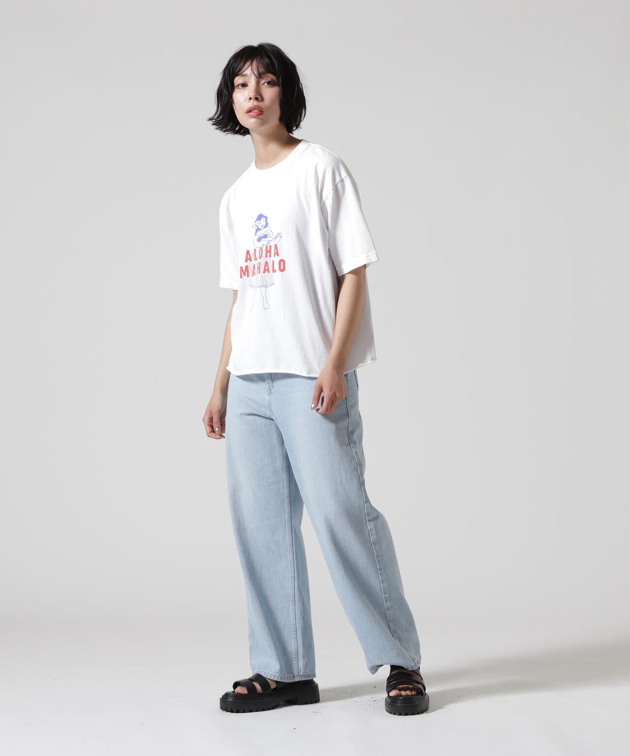 FUNG/ファング　CUT OFF TEE ALOHA MAHALO　Ｔシャツ