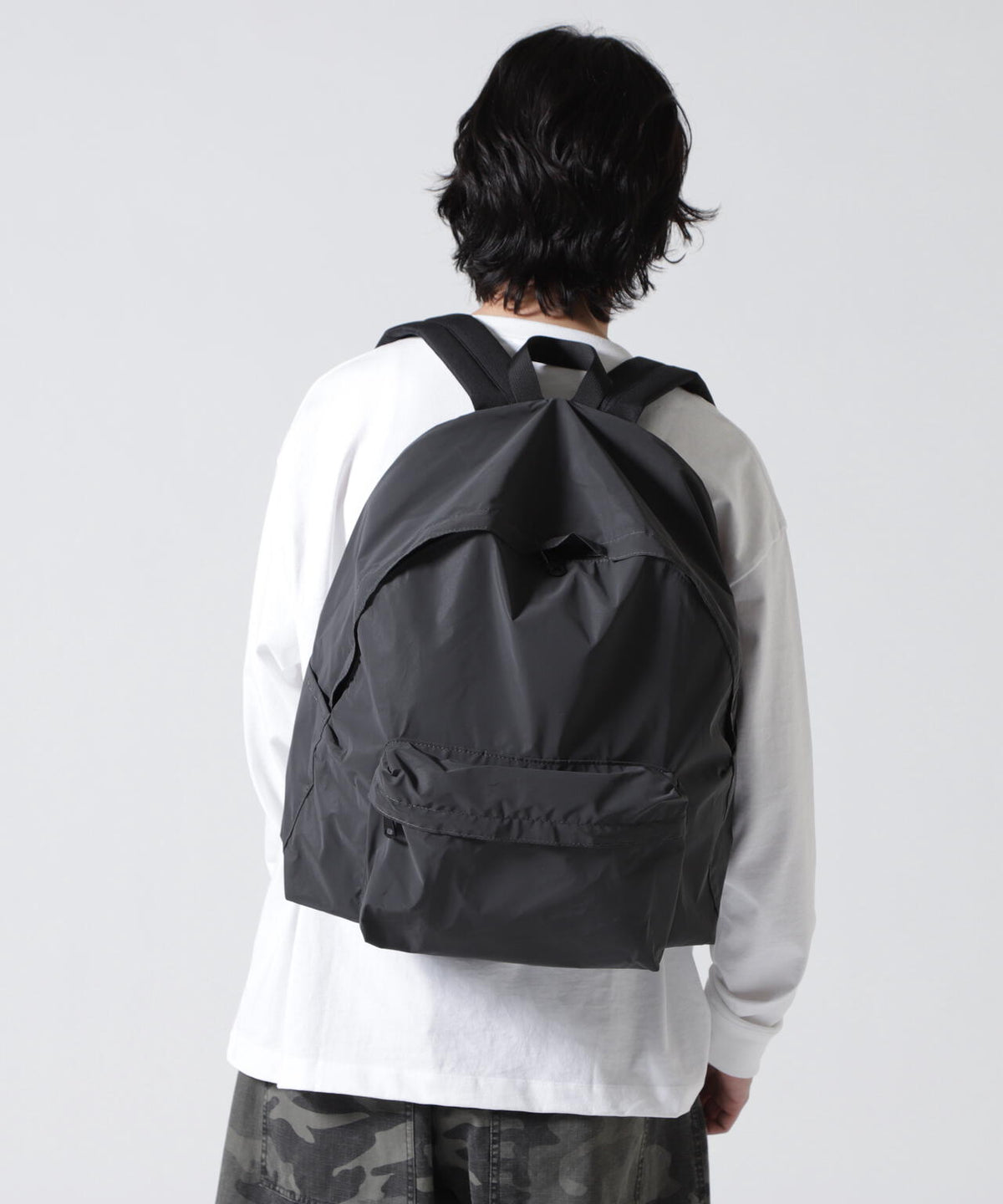 PACKING/パッキング　BLACK REFLECTIVE BACKPACK