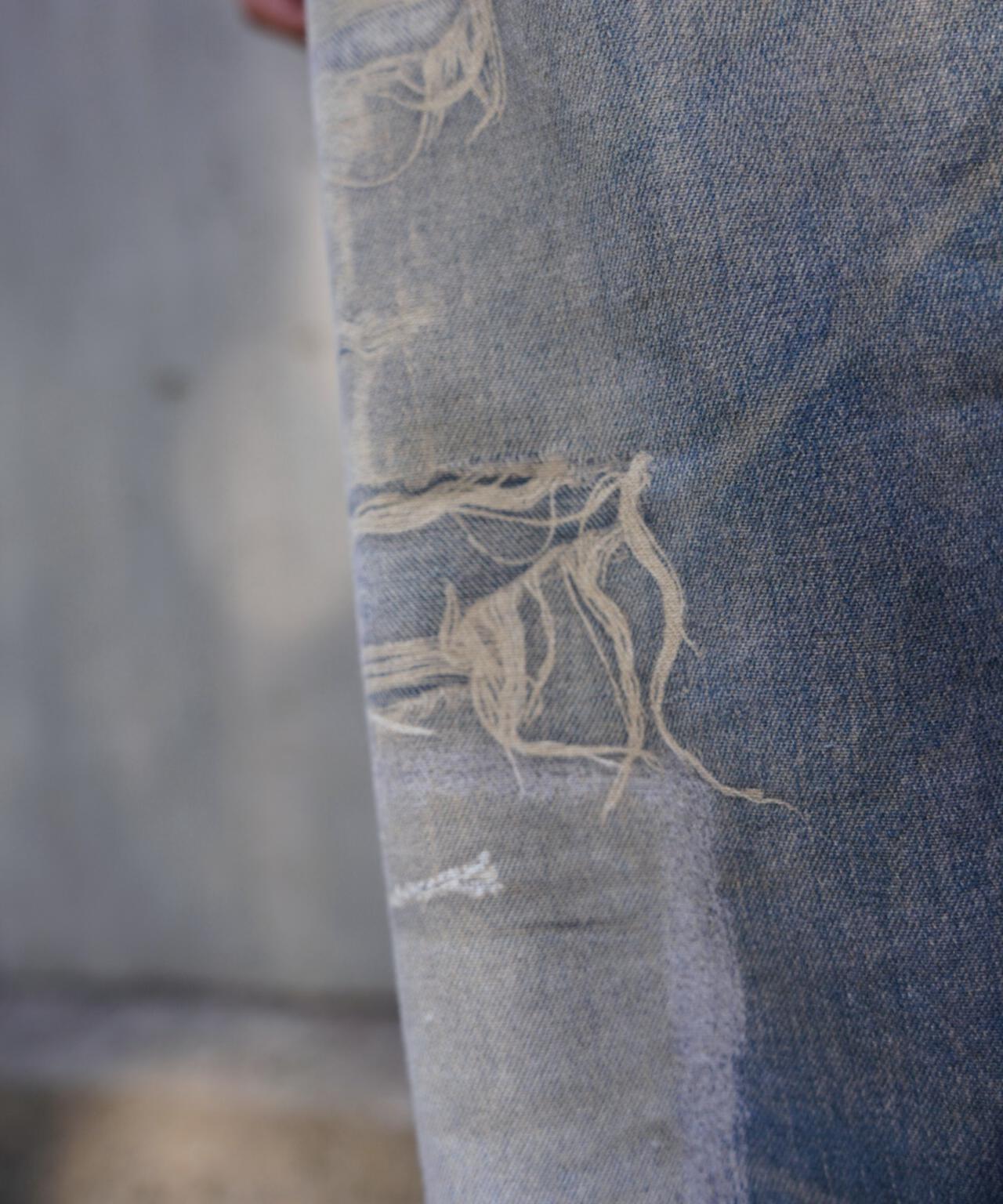 B omnivore/ビーオムニボー　転写 DENIM PANT