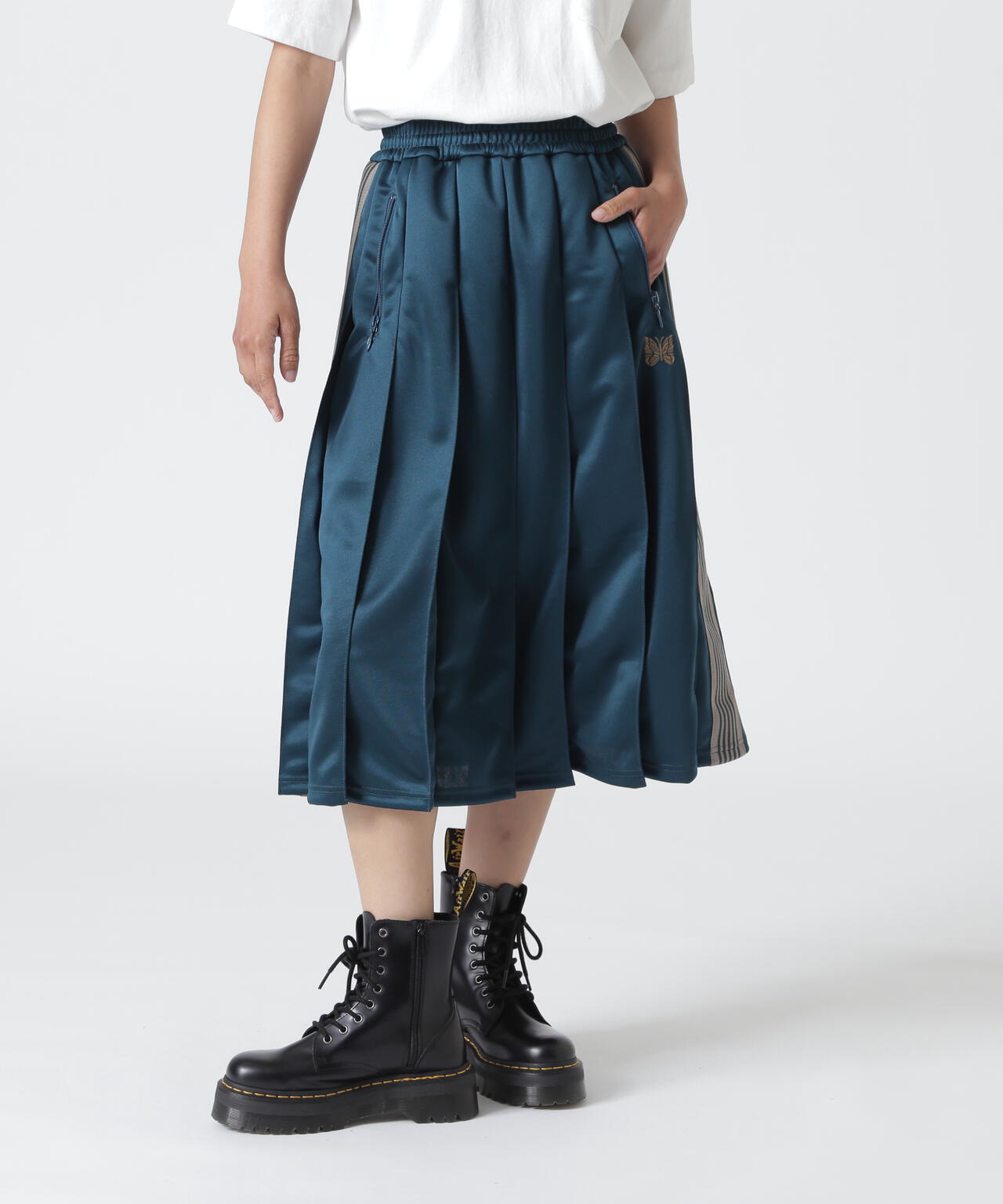 Needles/ニードルズ　Pleated Track Skirt - Poly Smooth