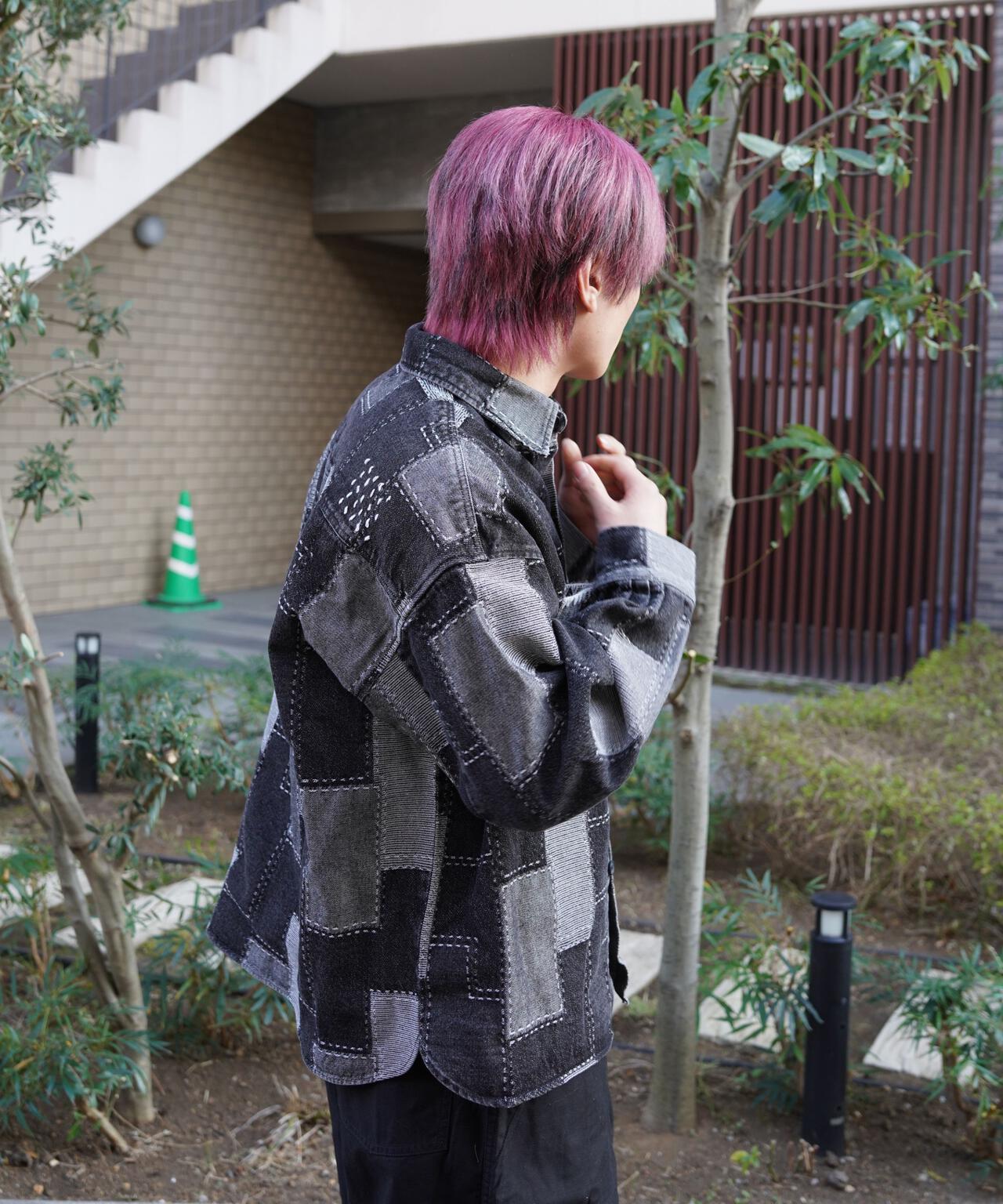 B omnivore/ビーオムニボー　PATCHWORK DENIM SHIRT