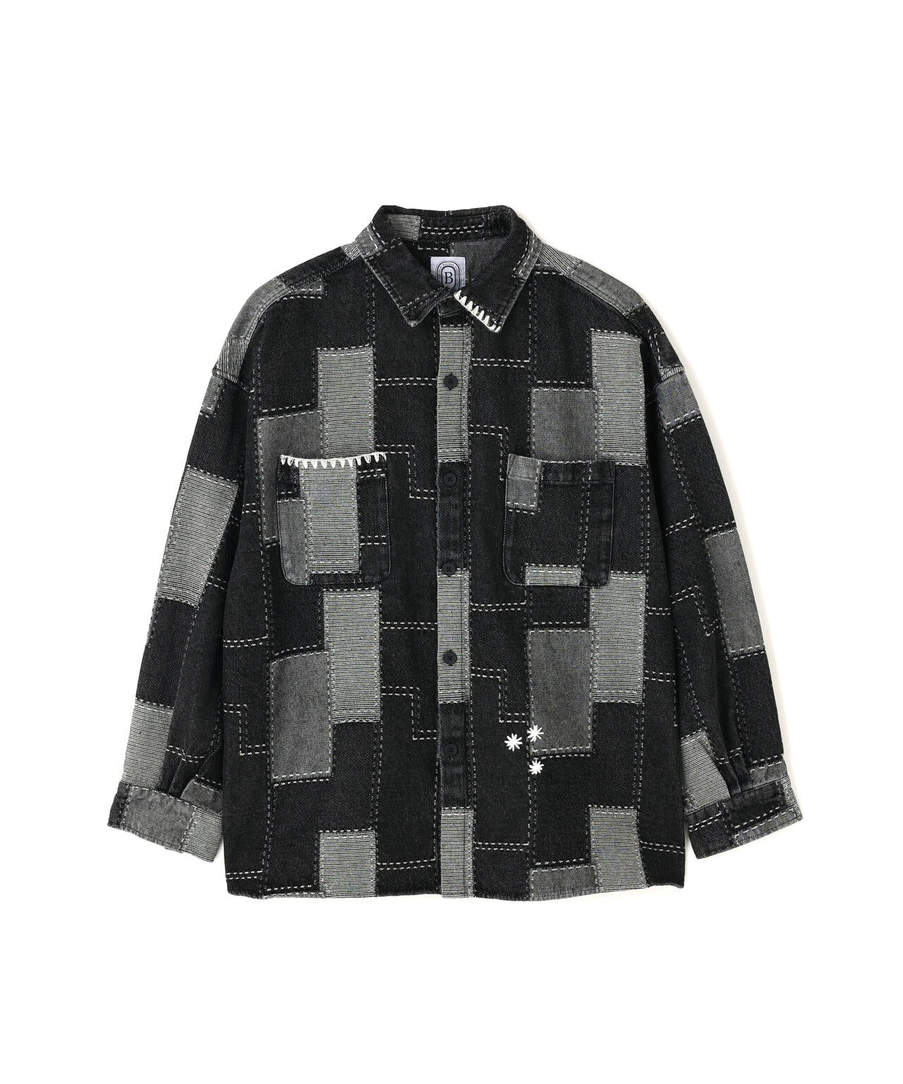 B omnivore/ビーオムニボー　PATCHWORK DENIM SHIRT