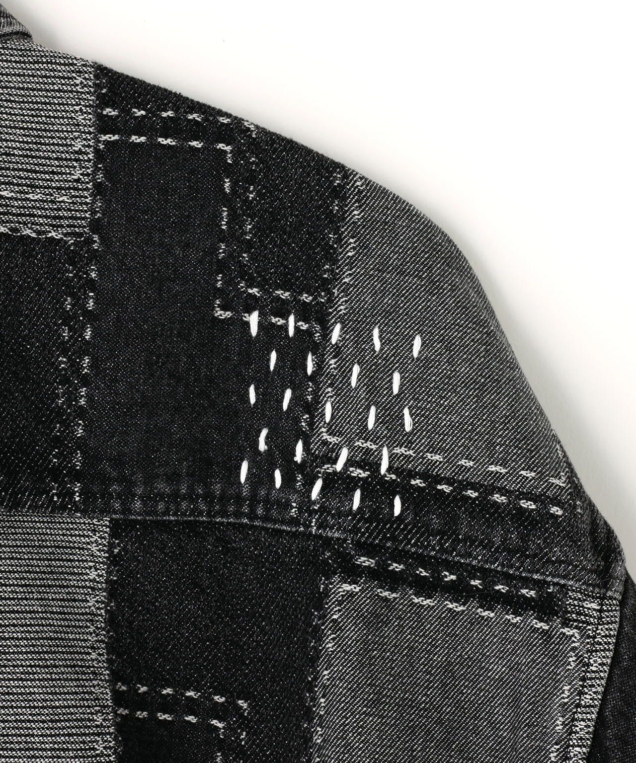 B omnivore/ビーオムニボー　PATCHWORK DENIM SHIRT