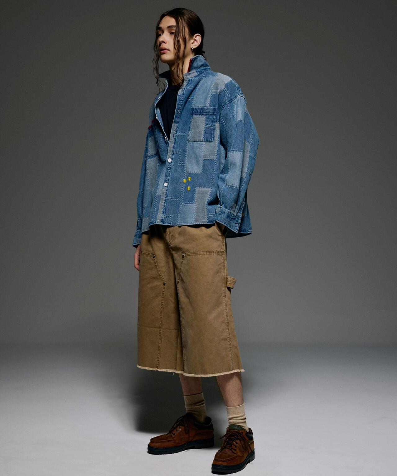 B omnivore/ビーオムニボー　PATCHWORK DENIM SHIRT
