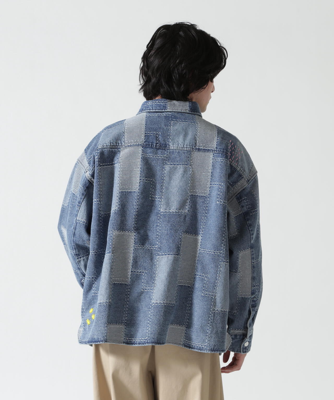 B omnivore/ビーオムニボー　PATCHWORK DENIM SHIRT