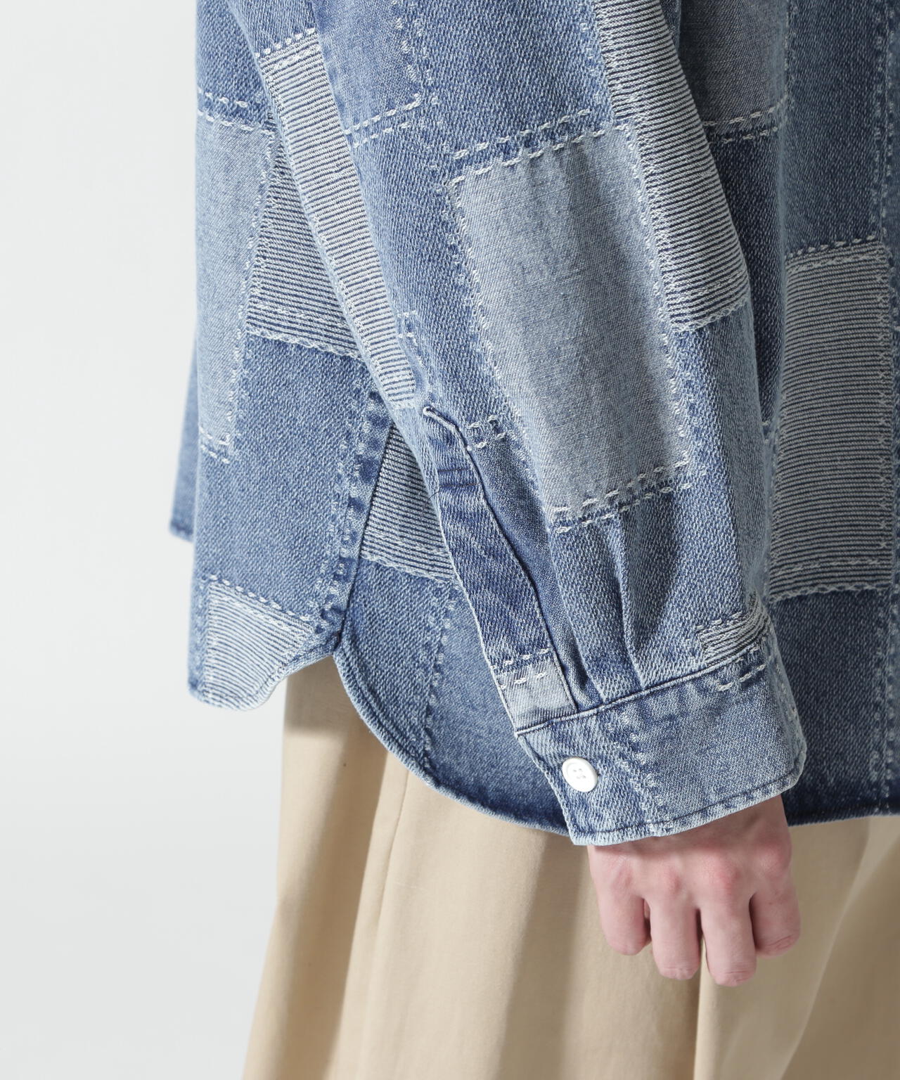 B omnivore/ビーオムニボー　PATCHWORK DENIM SHIRT