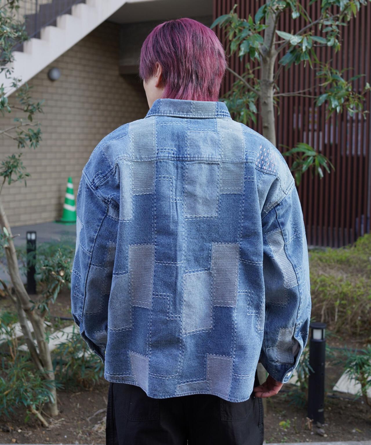 B omnivore/ビーオムニボー　PATCHWORK DENIM SHIRT