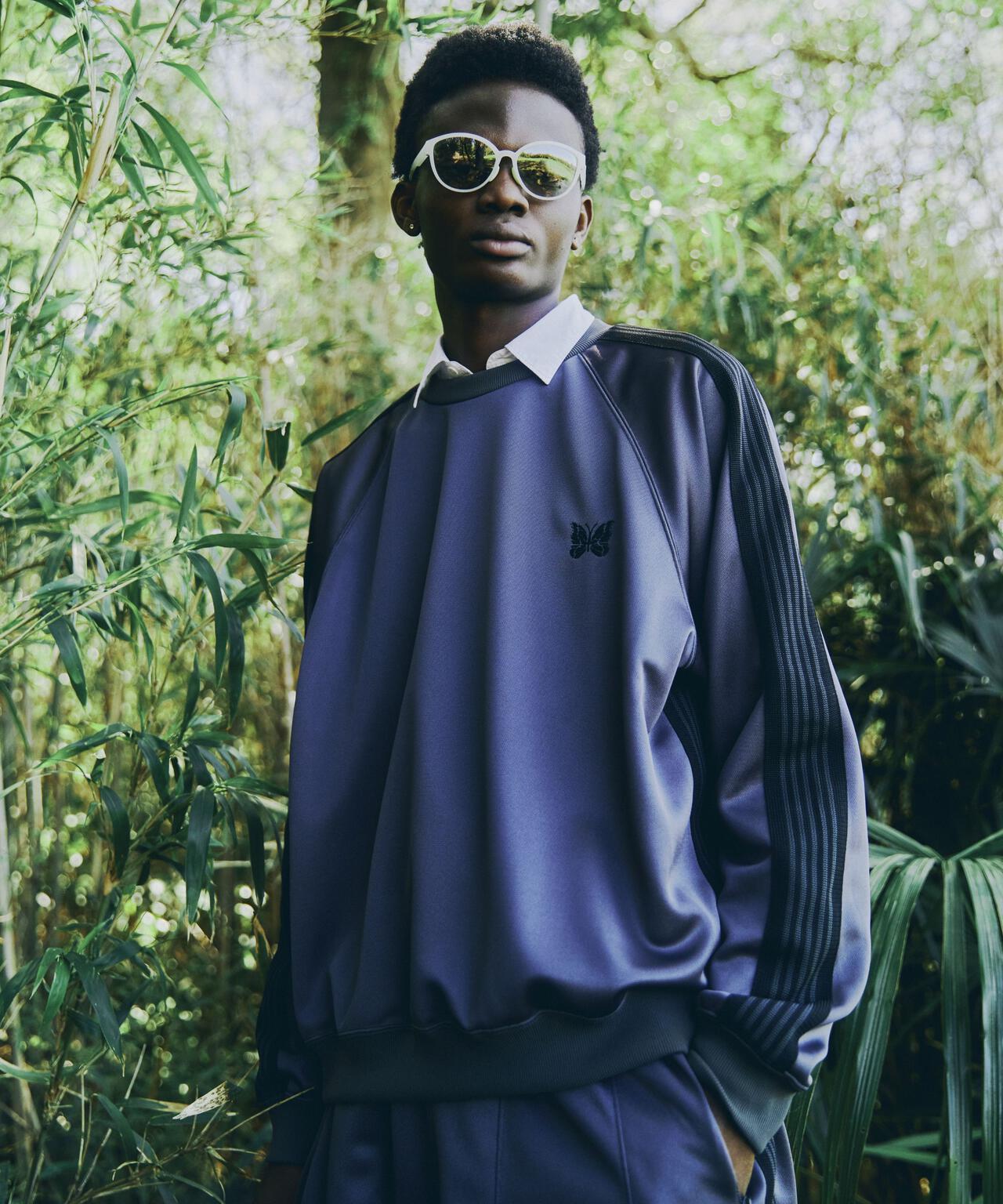 Needles/ニードルズ　別注Track Crew Neck Shirt - Poly Smooth