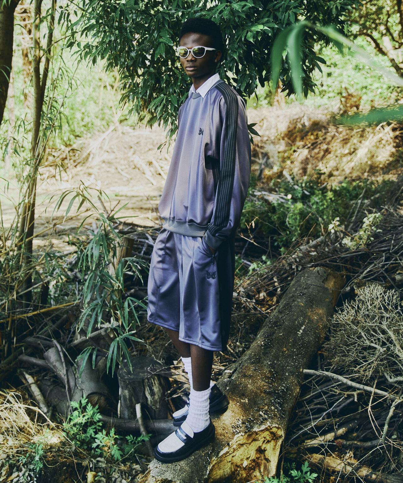Needles/ニードルズ　別注Track Crew Neck Shirt - Poly Smooth