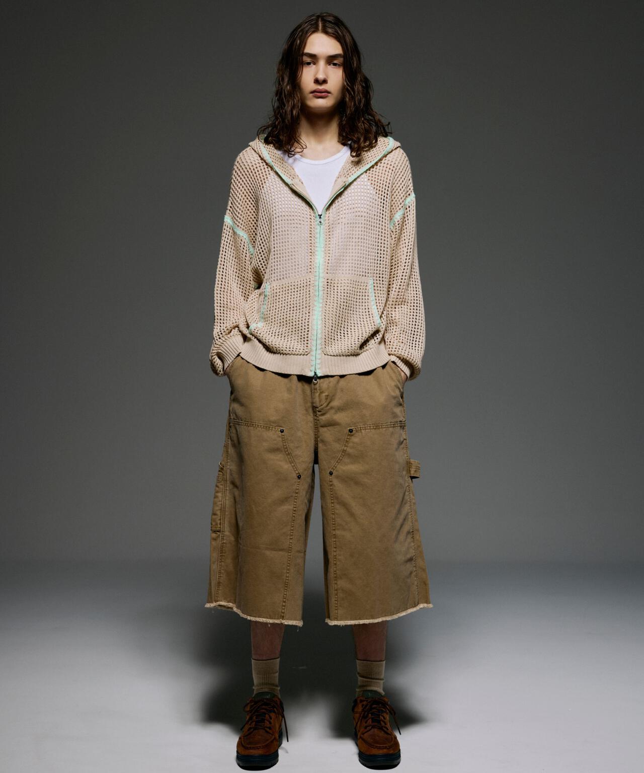 B omnivore/ビーオムニボー　HAND - STITCH MESH HOODIE