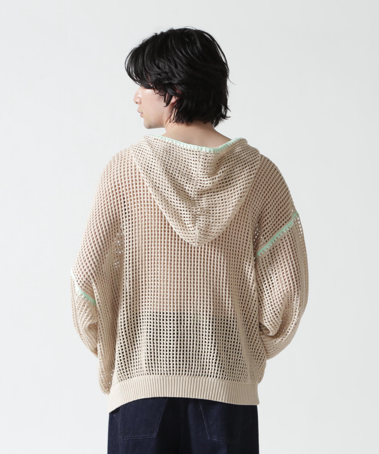 B omnivore/ビーオムニボー　HAND - STITCH MESH HOODIE