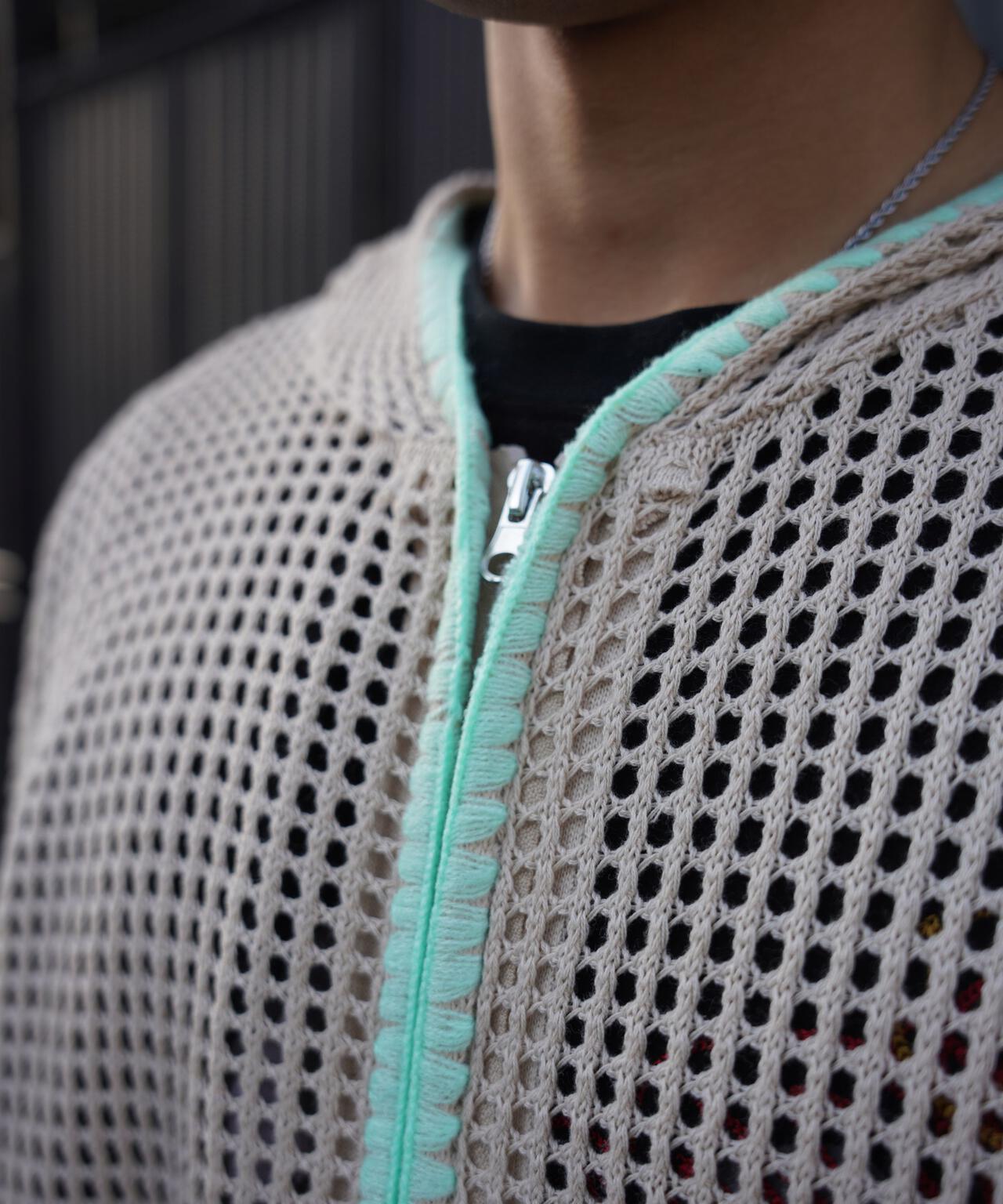 B omnivore/ビーオムニボー　HAND - STITCH MESH HOODIE