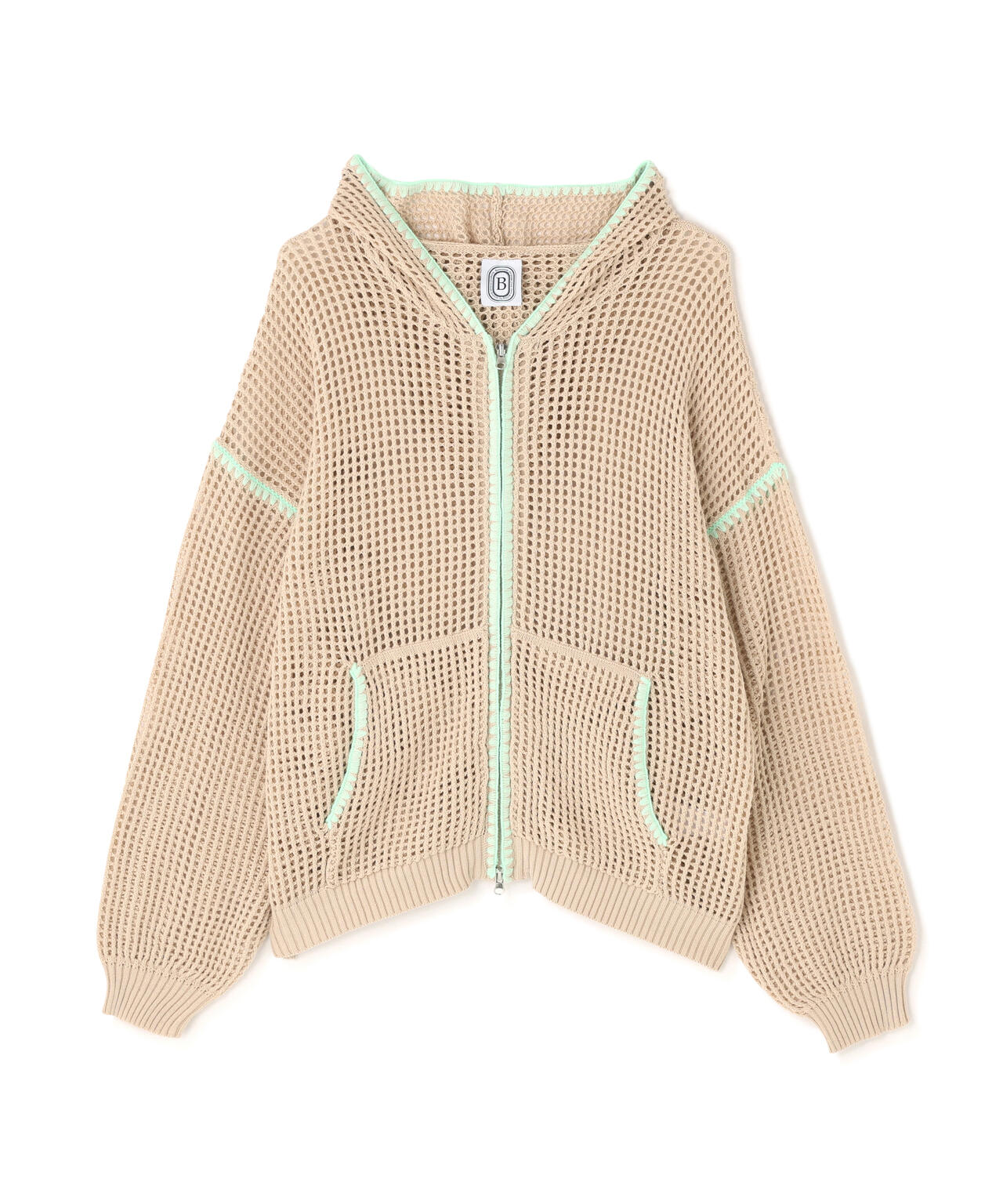 B omnivore/ビーオムニボー　HAND - STITCH MESH HOODIE