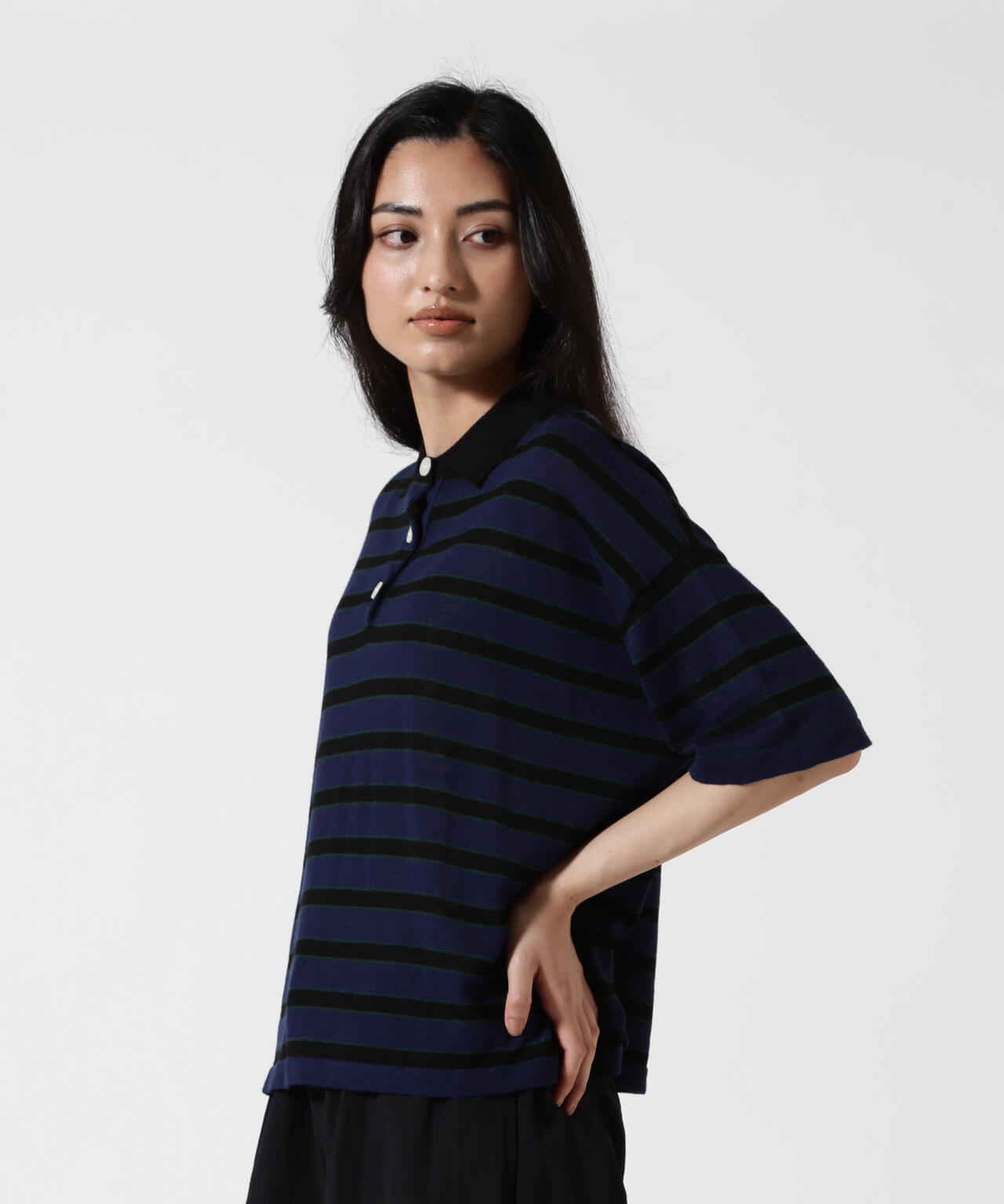 B omnivore/ビーオムニボー　アサーメンポロシャツ WOMEN'S