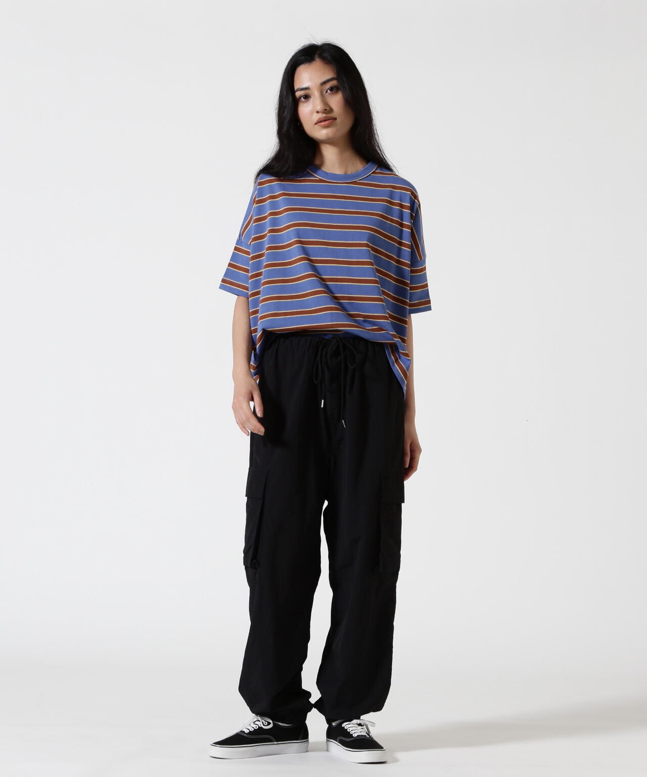 B omnivore/ビーオムニボー　天竺ボーダーワイドTEE  WOMEN'S