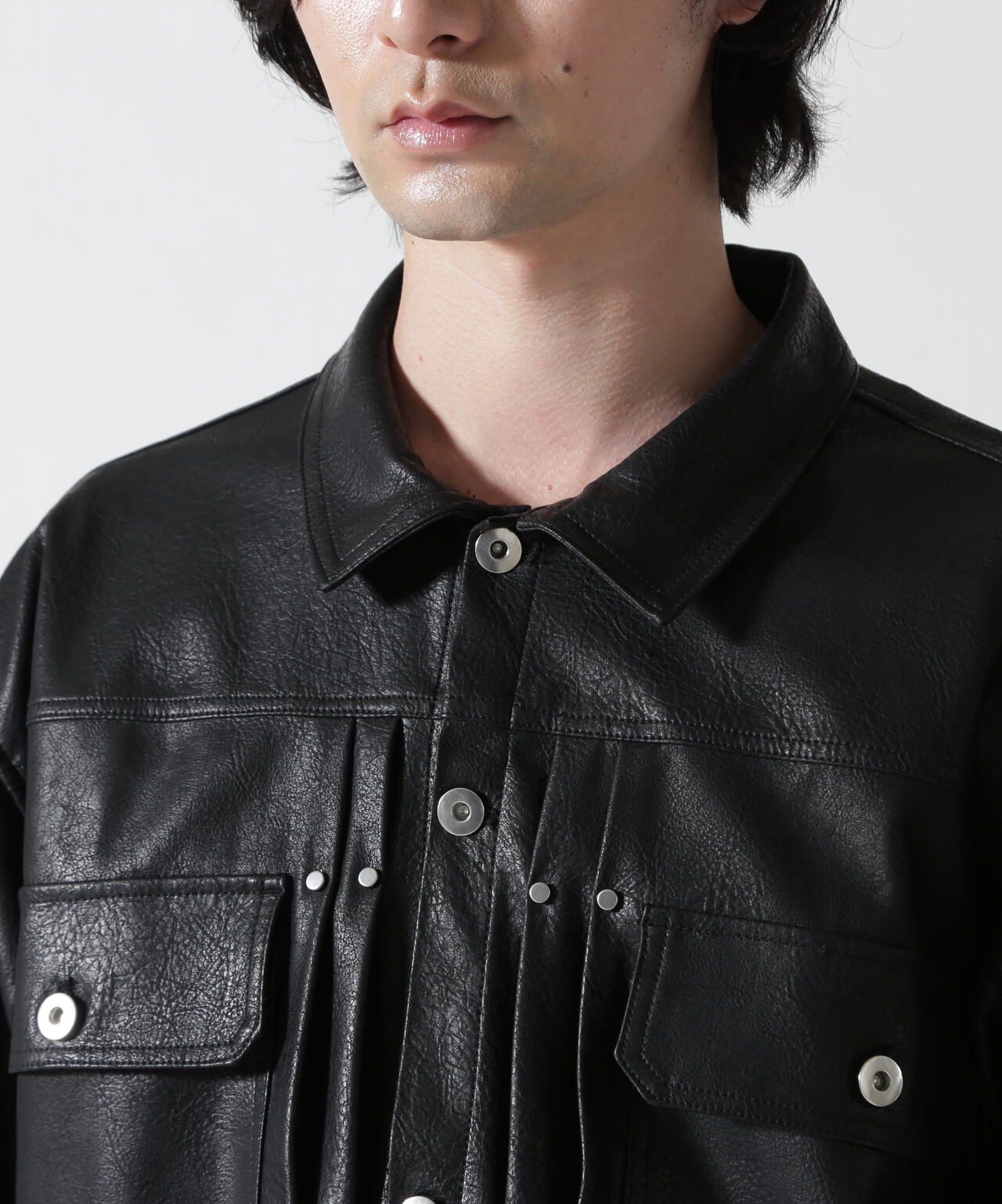 B omnivore/ビーオムニボー　FAUX LEATHER BLOUSON