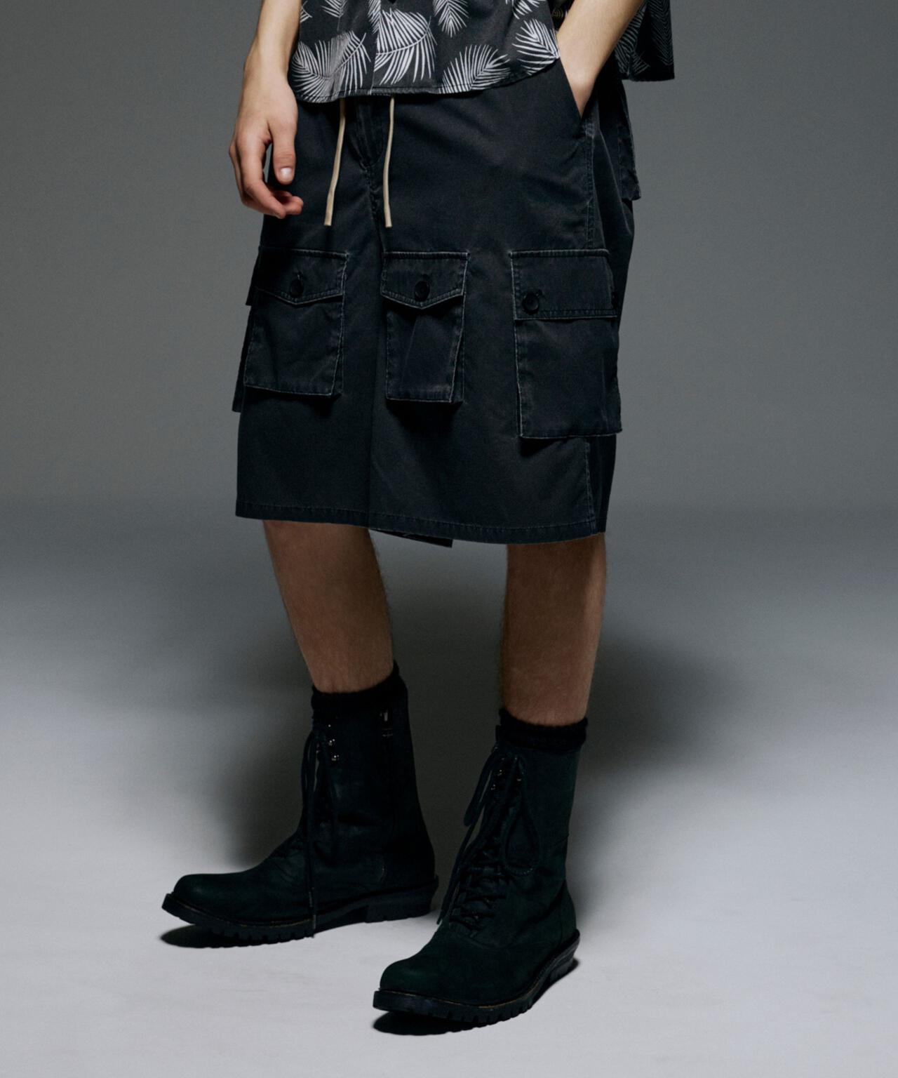 B omnivore/ビーオムニボー　PIGMENT WIND CLOTH W CARGO SHORTS