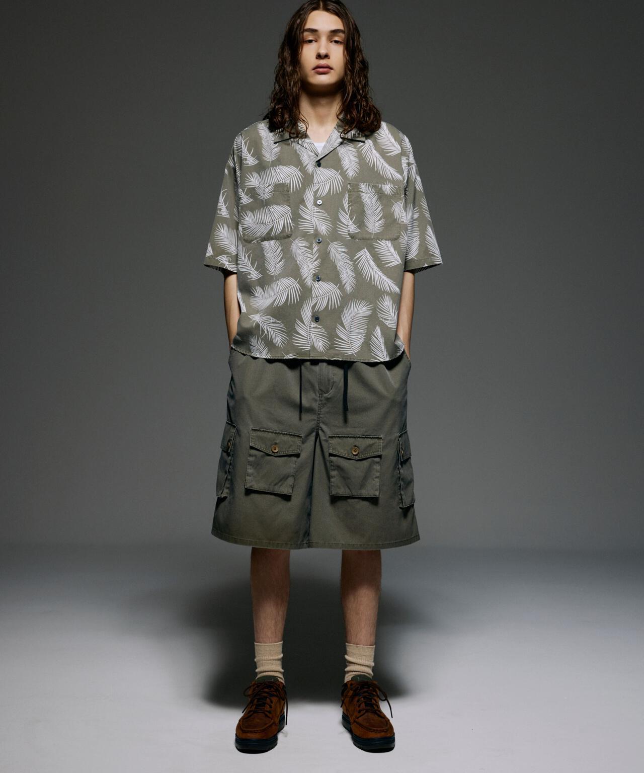 B omnivore/ビーオムニボー　PIGMENT WIND CLOTH W CARGO SHORTS