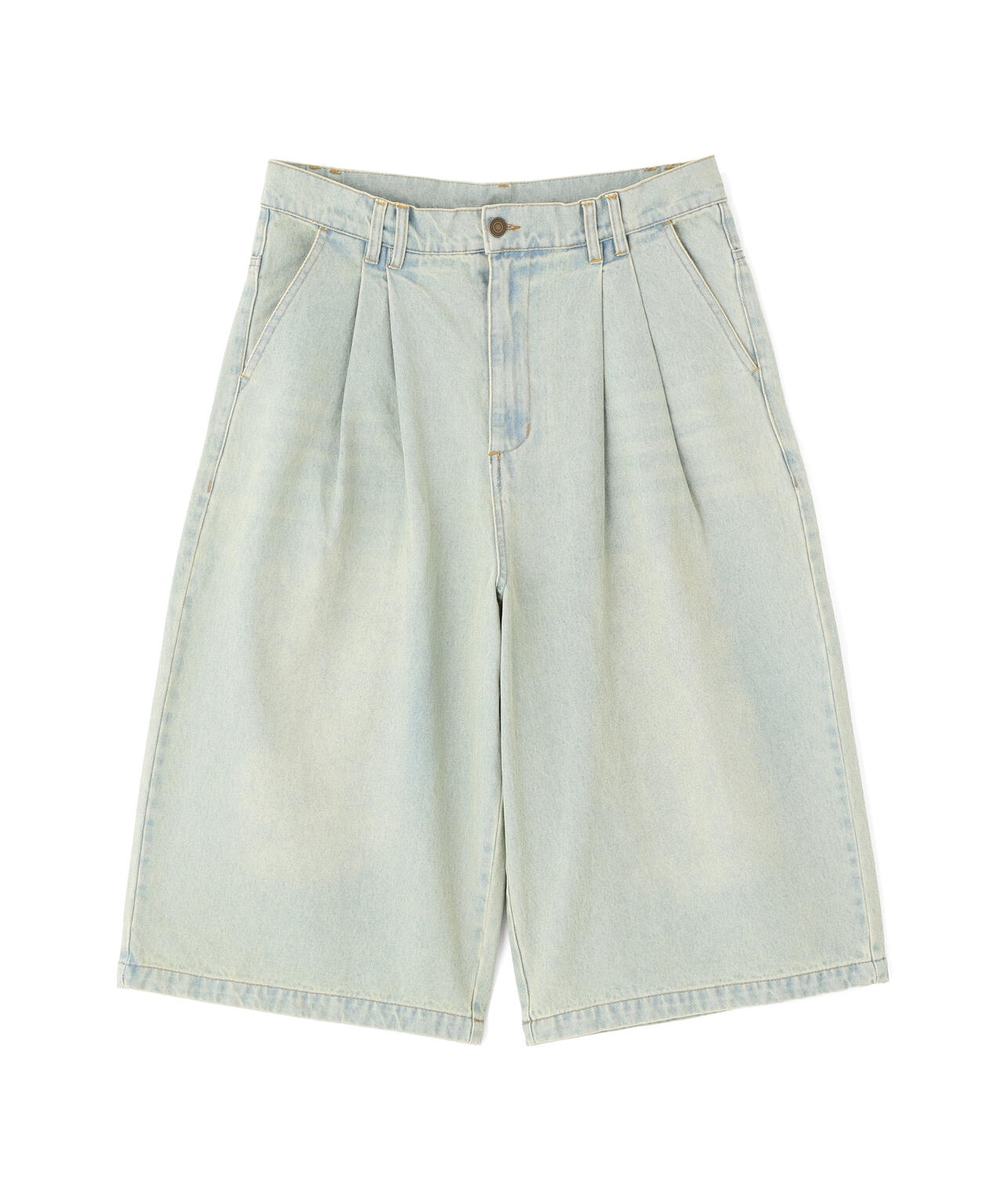 B omnivore/ビーオムニボー　TUCK DENIM SHORTS タックデニムショーツ