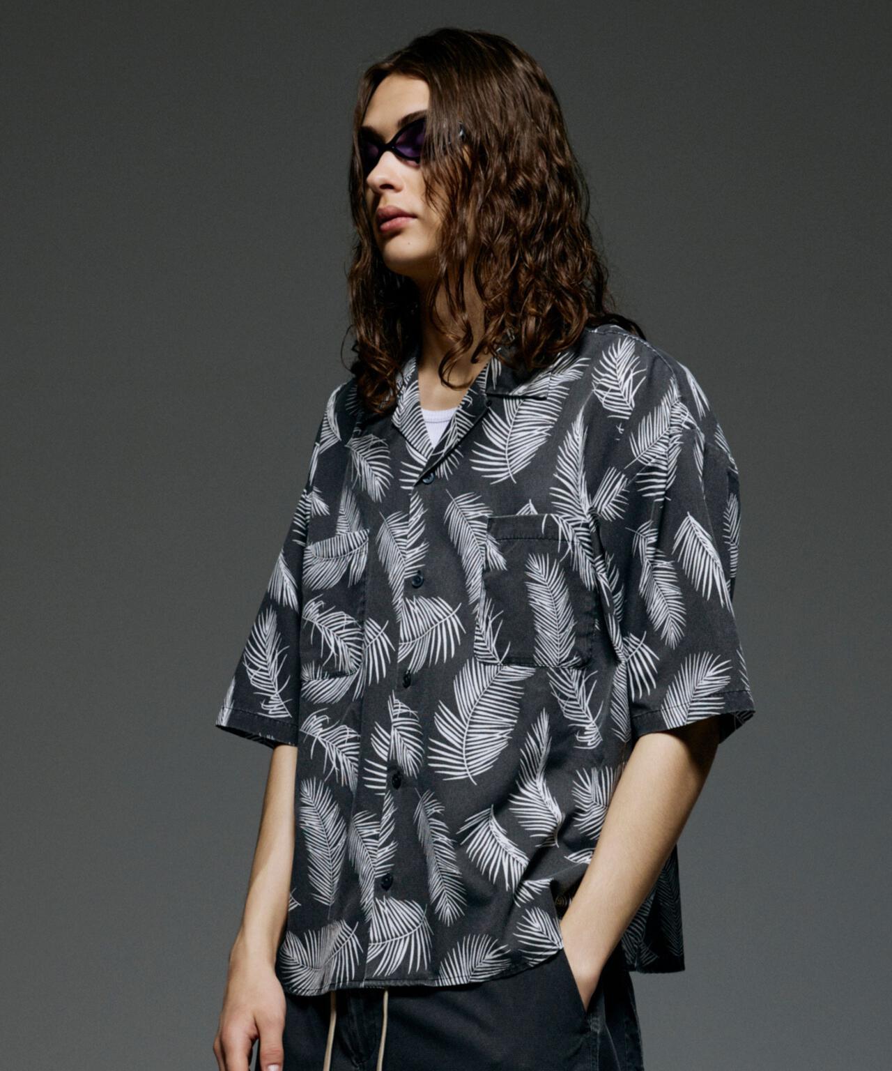 B omnivore/ビーオムニボー　PIGMENT WIND CLOTH SHIRT ピグメントウインドクロスシャツ