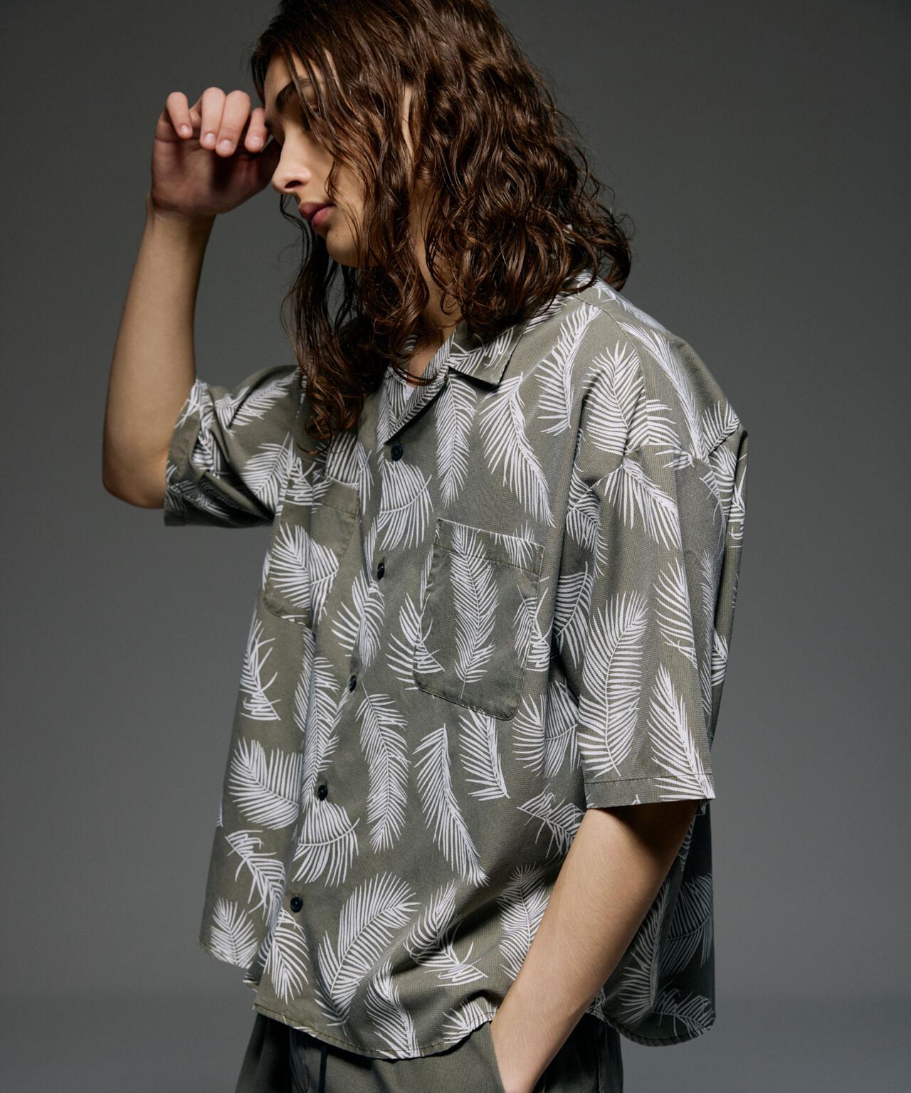 B omnivore/ビーオムニボー　PIGMENT WIND CLOTH SHIRT ピグメントウインドクロスシャツ