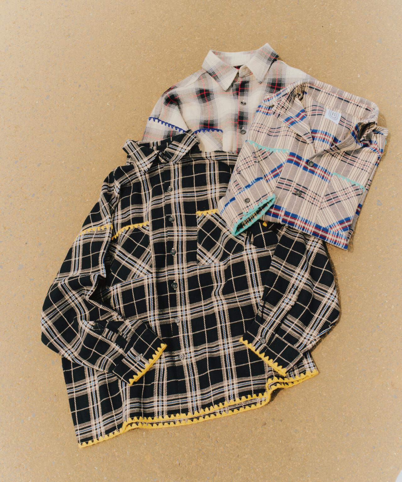 B omnivore/ビーオムニボー　HAND STITCH FLANNEL ハンドステッチフランネルシャツ