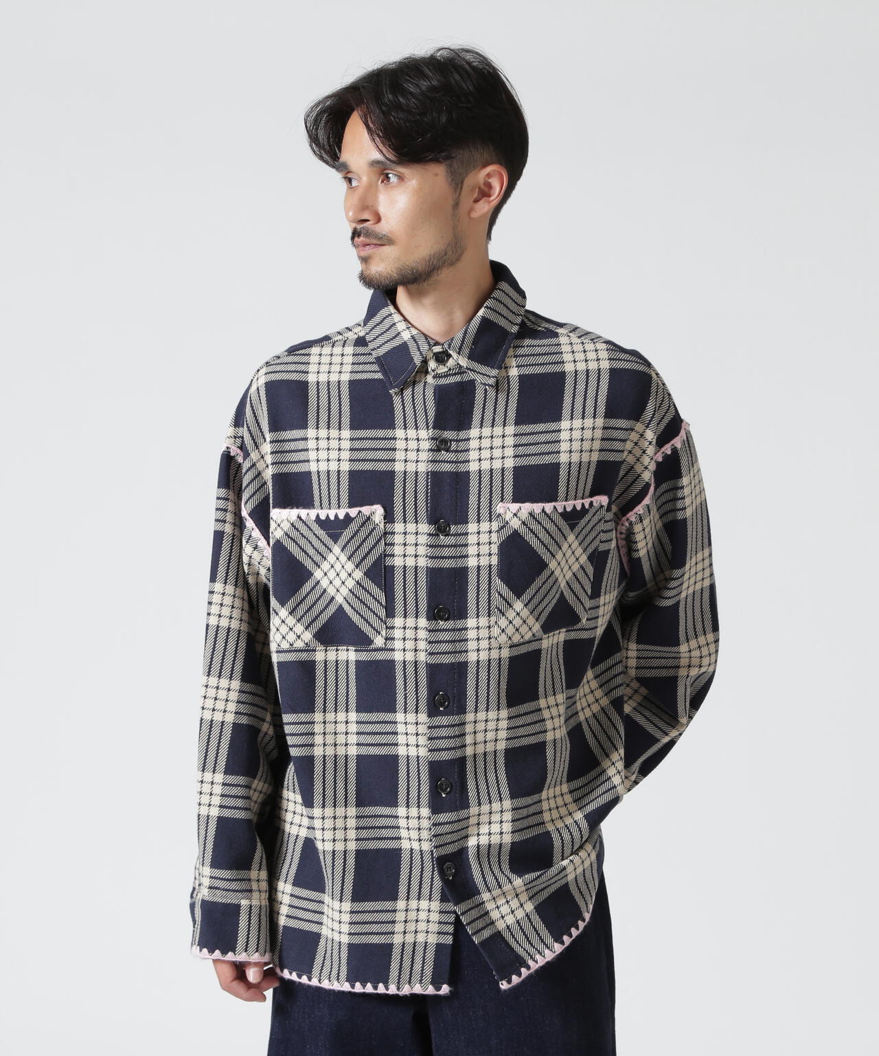 B omnivore/ビーオムニボー　HAND STITCH FLANNEL ハンドステッチフランネルシャツ