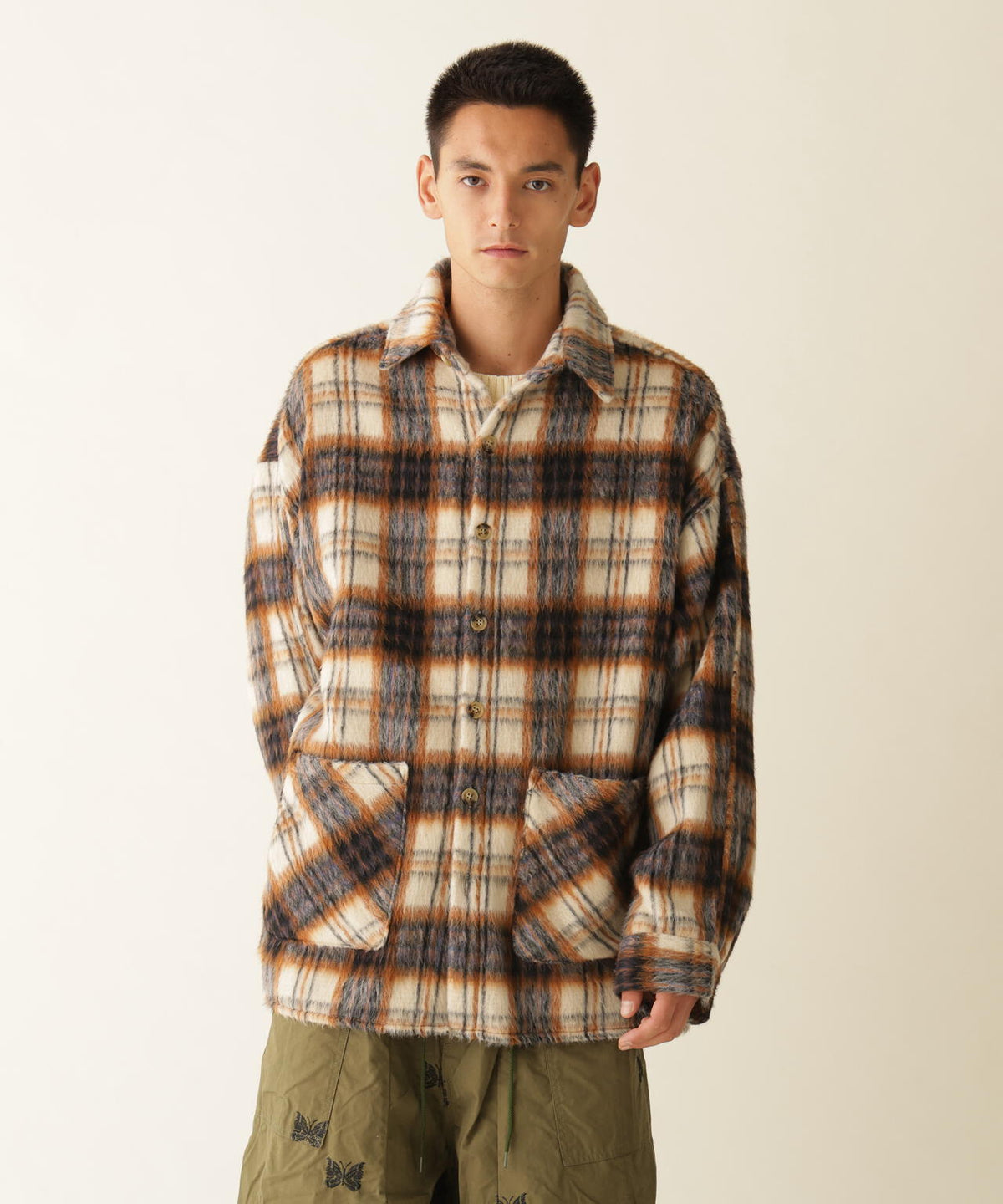 B omnivore/ビーオムニボー　SHAGGY SHIRT CHECK シャギーシャツチェック
