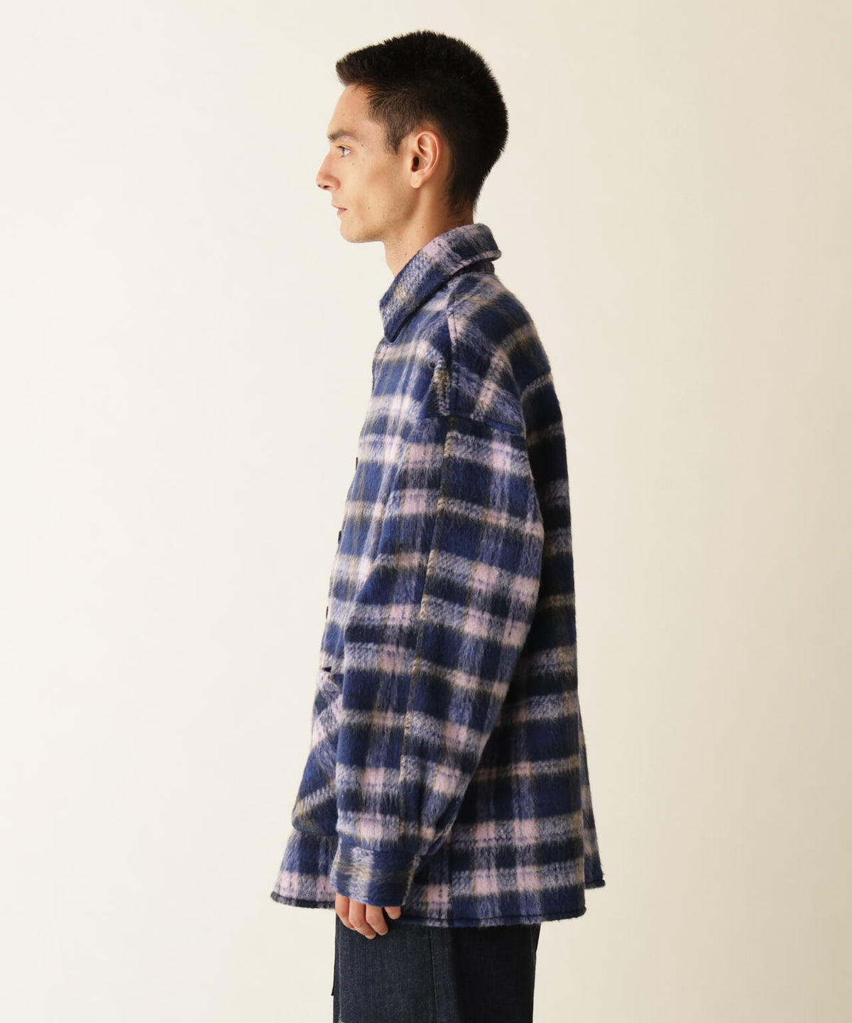 B omnivore/ビーオムニボー　SHAGGY SHIRT CHECK シャギーシャツチェック