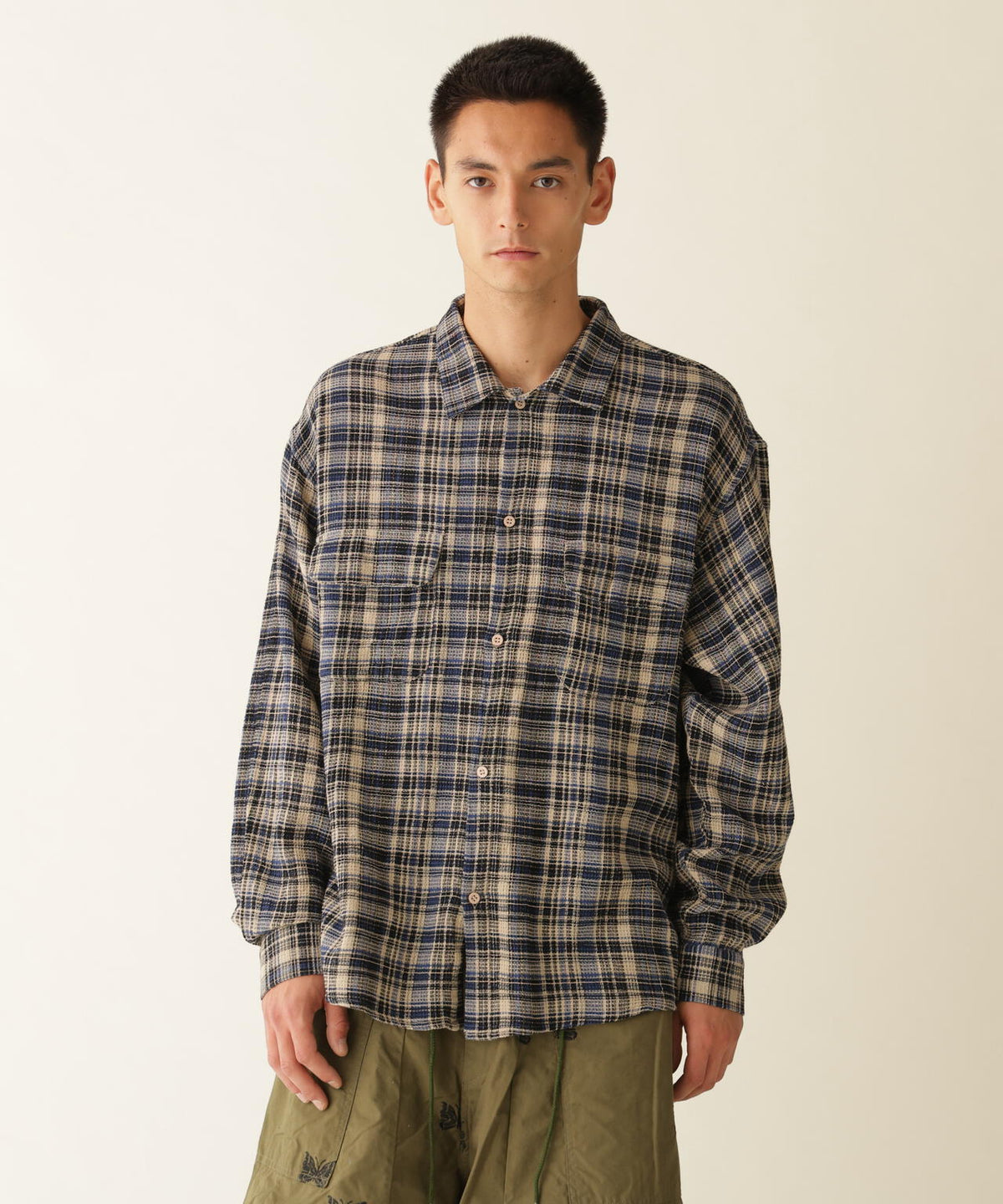 B omnivore/ビーオムニボー  PLAID PATTERN SHIRT