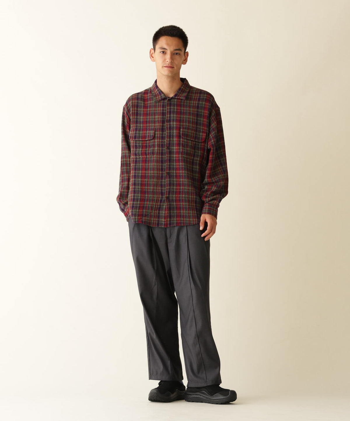 B omnivore/ビーオムニボー  PLAID PATTERN SHIRT
