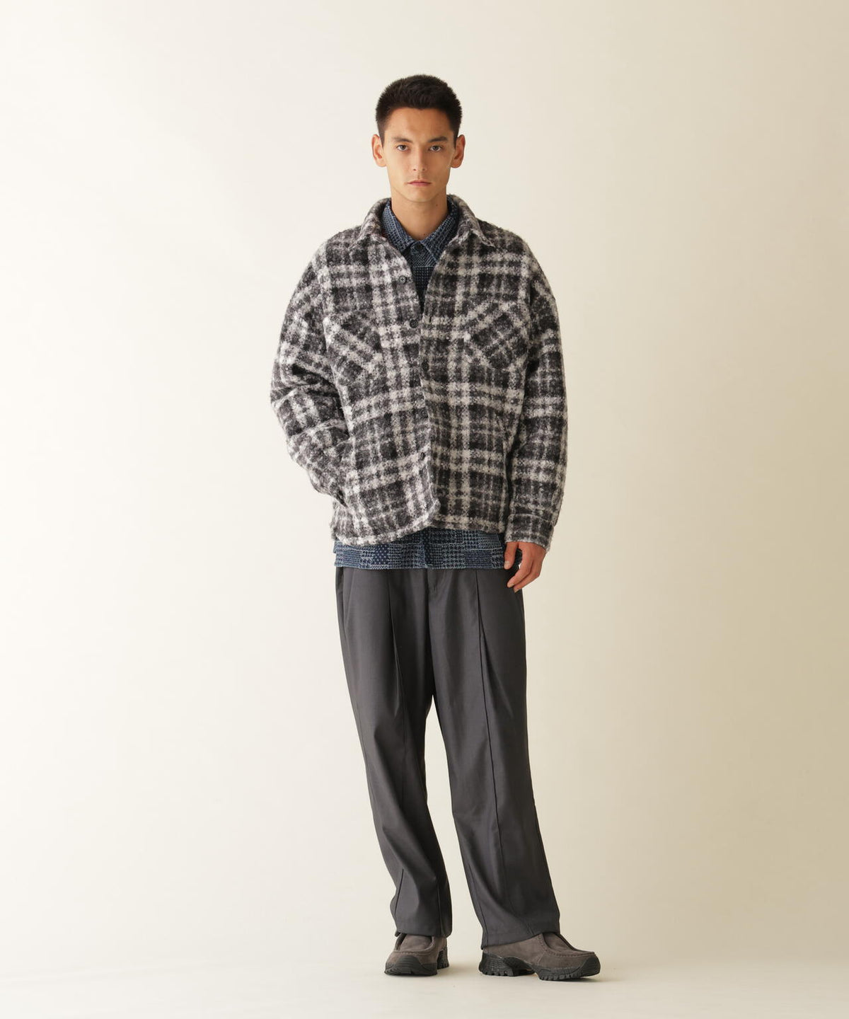 B omnivore/ビーオムニボー　BOUCLE SHIRT ブークレシャツ