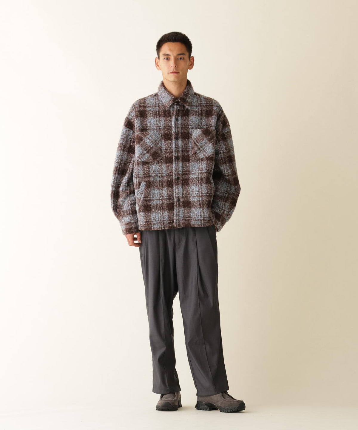B omnivore/ビーオムニボー　BOUCLE SHIRT ブークレシャツ