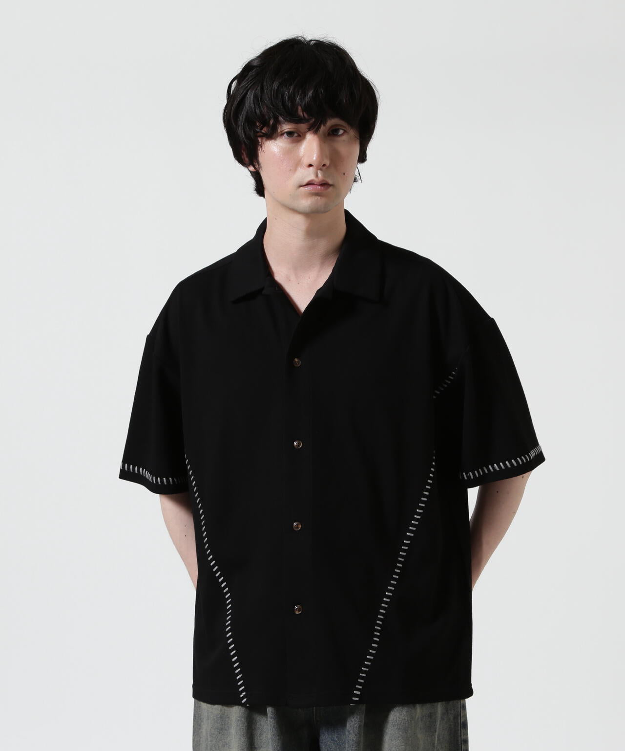 B omnivore/ビーオムニボー　STITCH S/S SHIRT ステッチシャツ