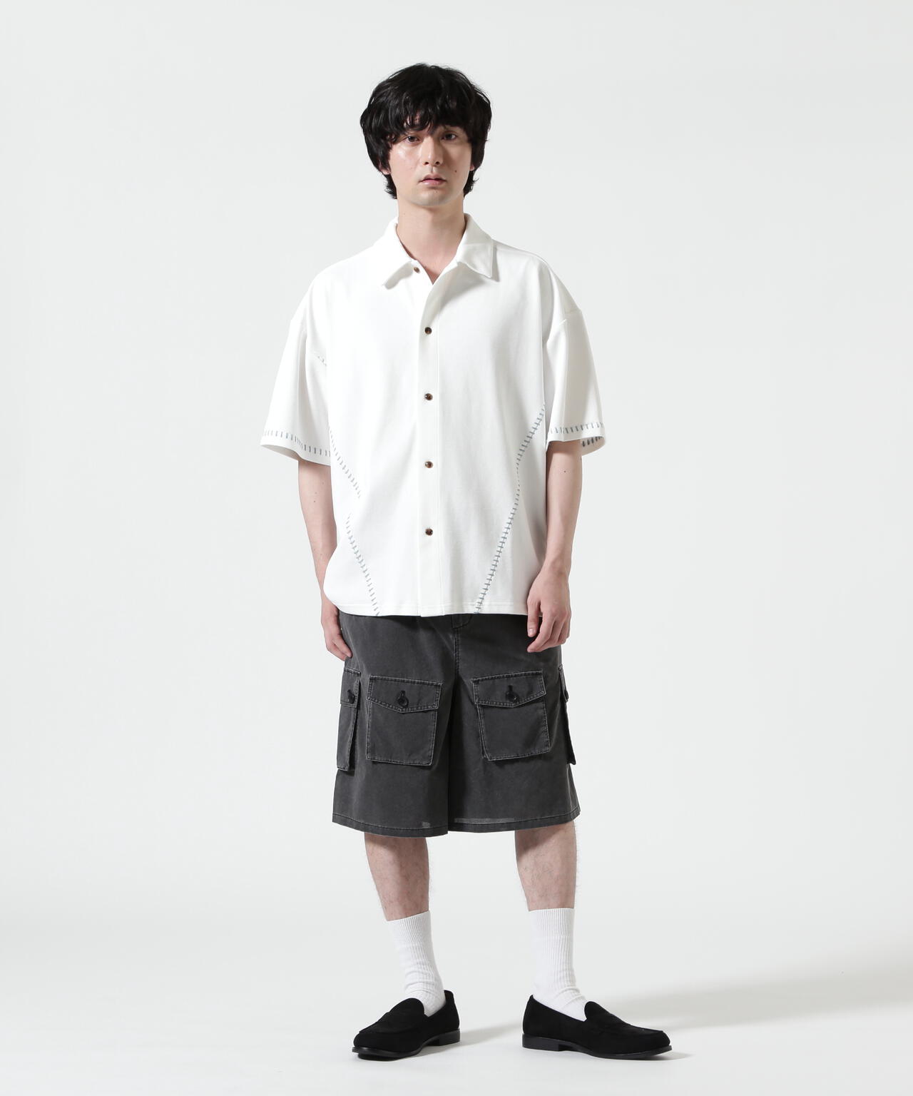 B omnivore/ビーオムニボー　STITCH S/S SHIRT ステッチシャツ