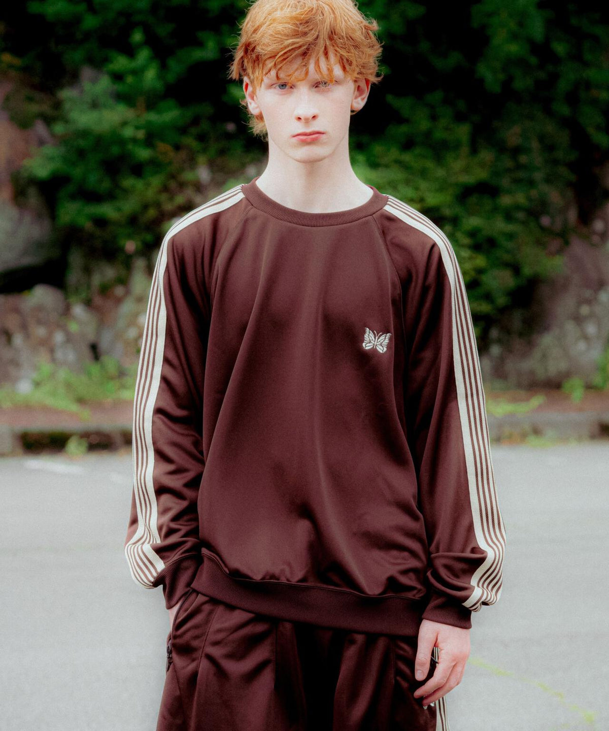 Needles/ニードルズ　別注Track Crew Neck Shirt - Poly Smooth