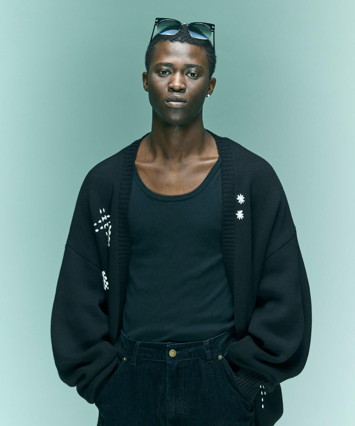 B omnivore/ビーオムニボー　HAND STITCH CARDIGAN ハンドステッチカーディガン