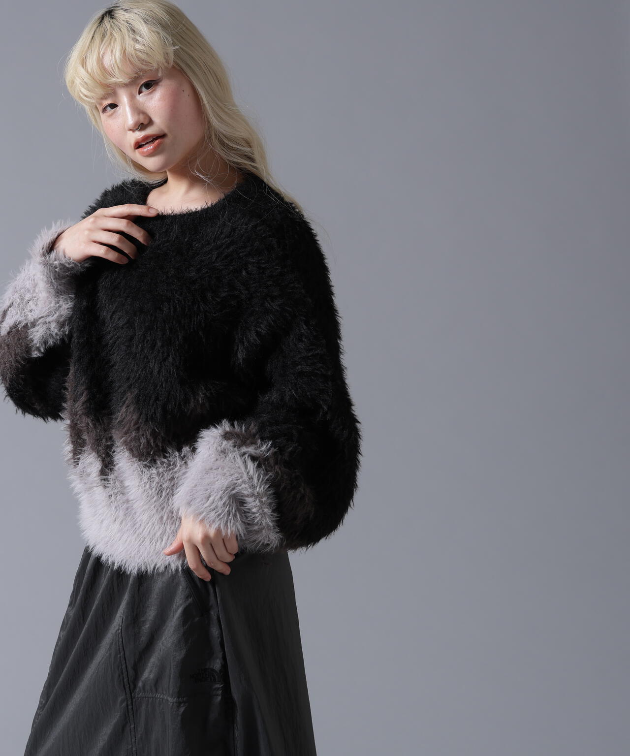B omnivore/ビーオムニボー　SHAGGY KNIT　