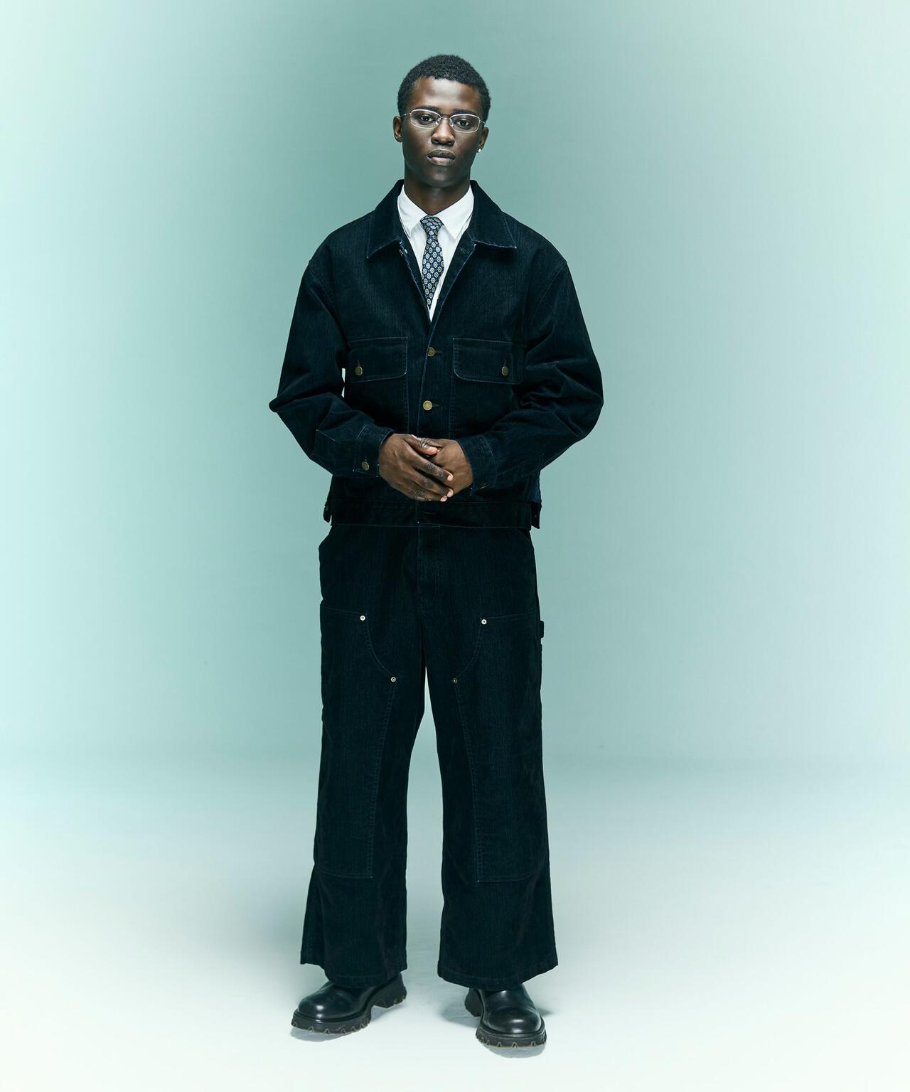 B omnivore/ビーオムニボー　FLOCKY DENIM COVERALLS フロッキーデニムカバーオール